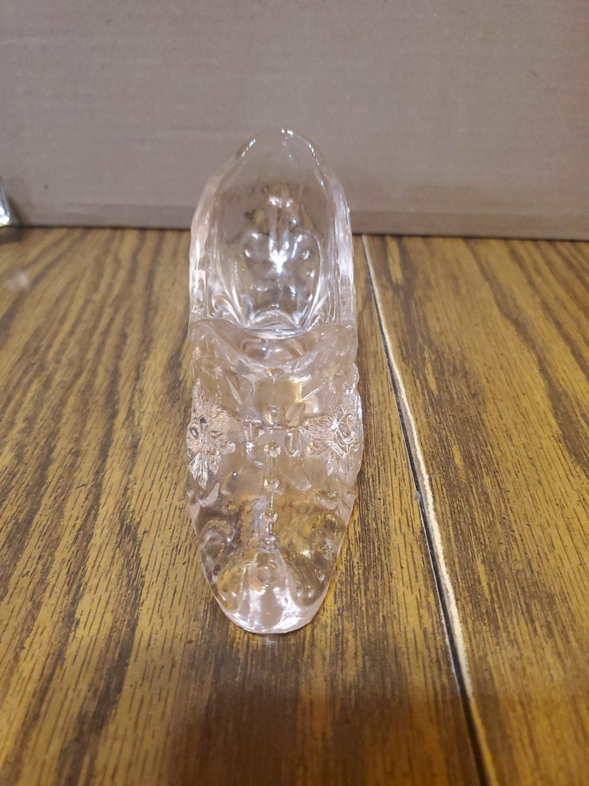 Blush Pink Victorian Rose Elegant Art Glass Shoe VTG Princess Slipper