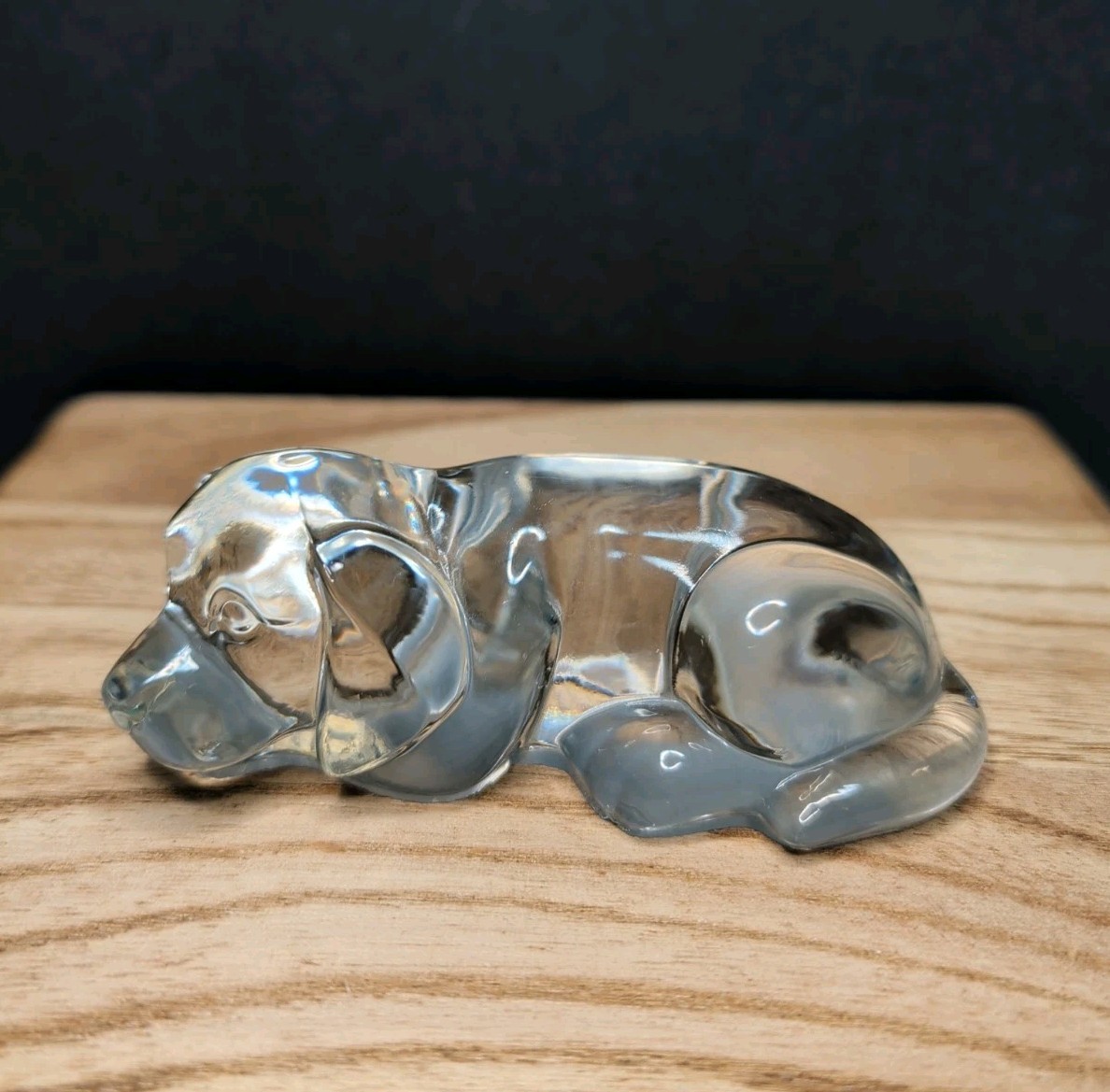 Vintage Princess House Lead Crystal Dog Puppy Figurine Paperweight Collectible
