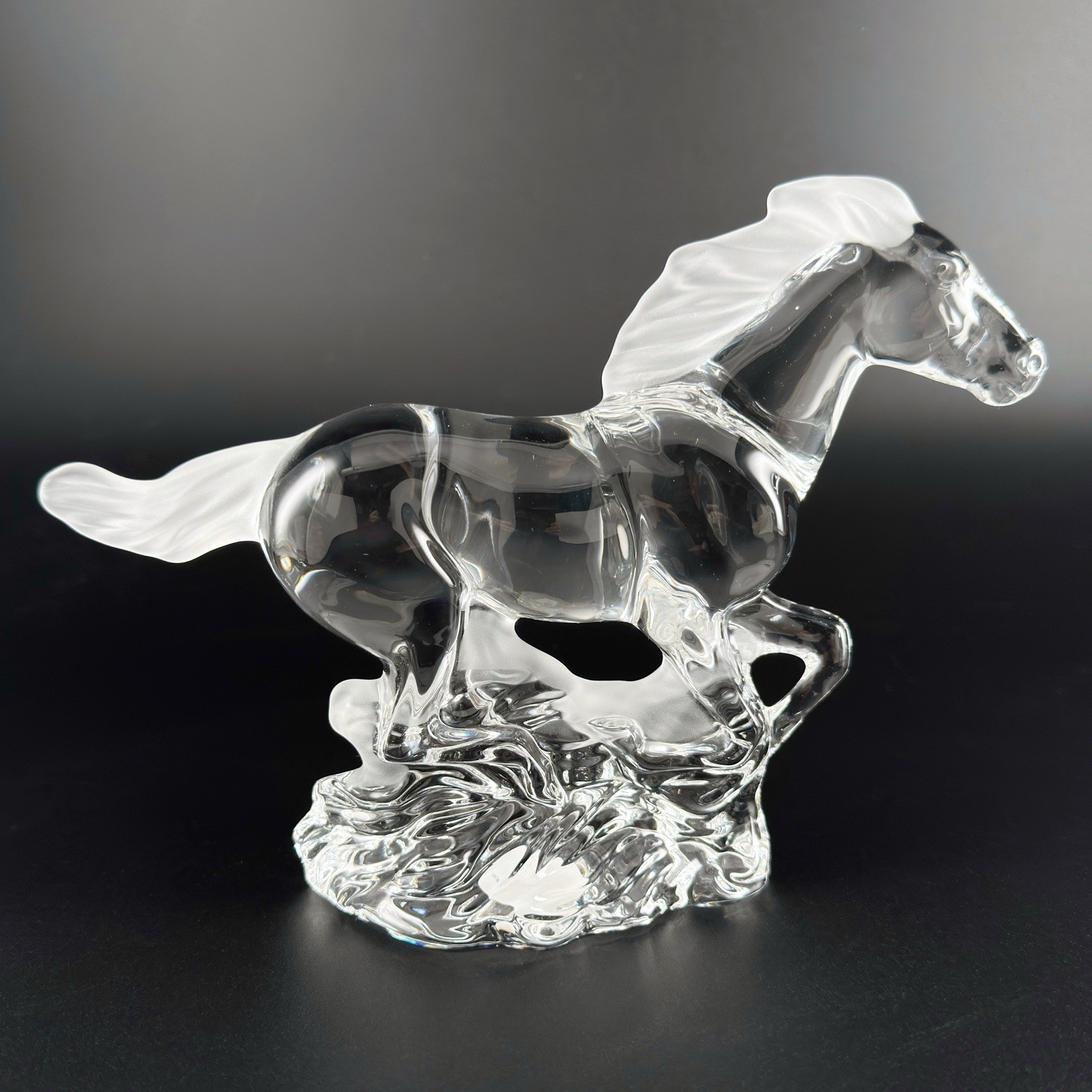Lenox Lead Crystal Racing the Wind Galloping Running Horse Figurine Germany Vtg