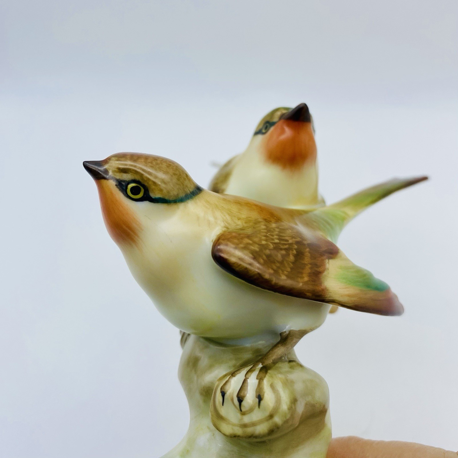 Herend Rothschild Bird Figurine Mates on Branch Hand Painted 1839 5163 Hungary