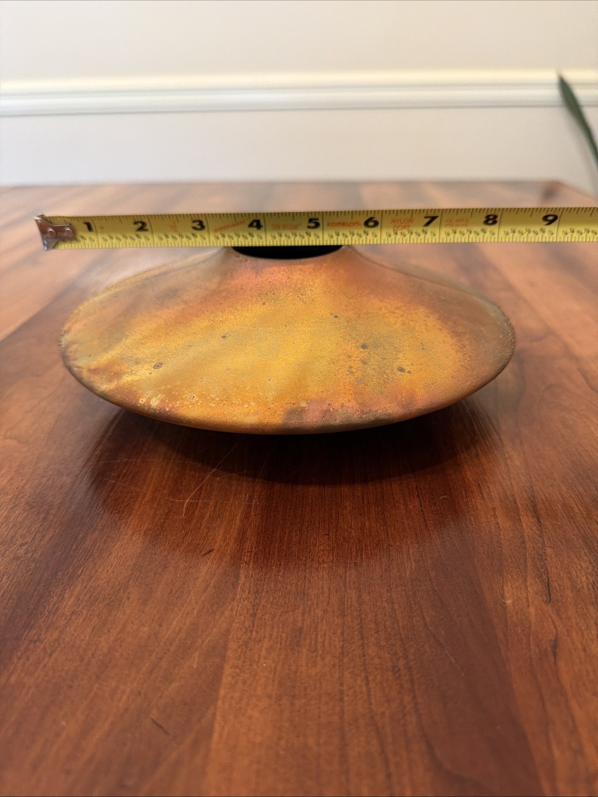Signed Vintage Studio Fired Copper Vessel Vase Modernist Minimalist – READ