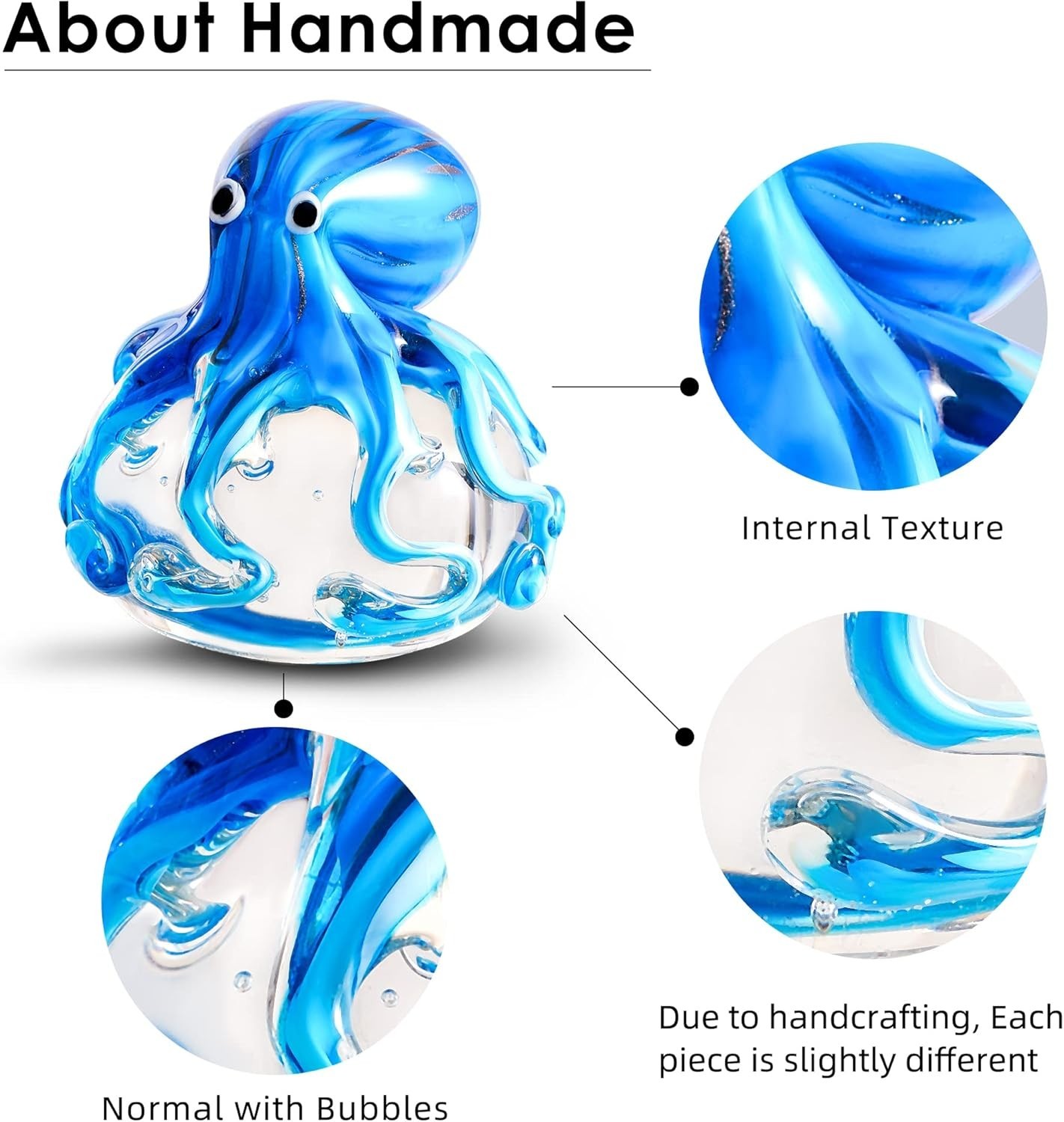 Art Deco Glass Octopus – Handcrafted Paperweight with Exquisite Gift Packaging