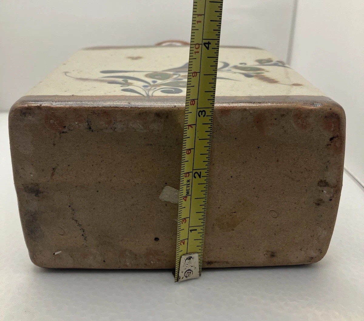 Vintage Tonala Mexican Art Pottery Rectangular Vase 7.5 Inches Jorge Wilmot