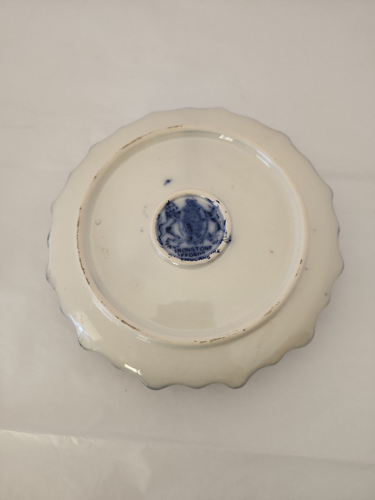 Staffordshire Blakeney Blue & White Victoria Chamber Candle Holder W/ Snuffer