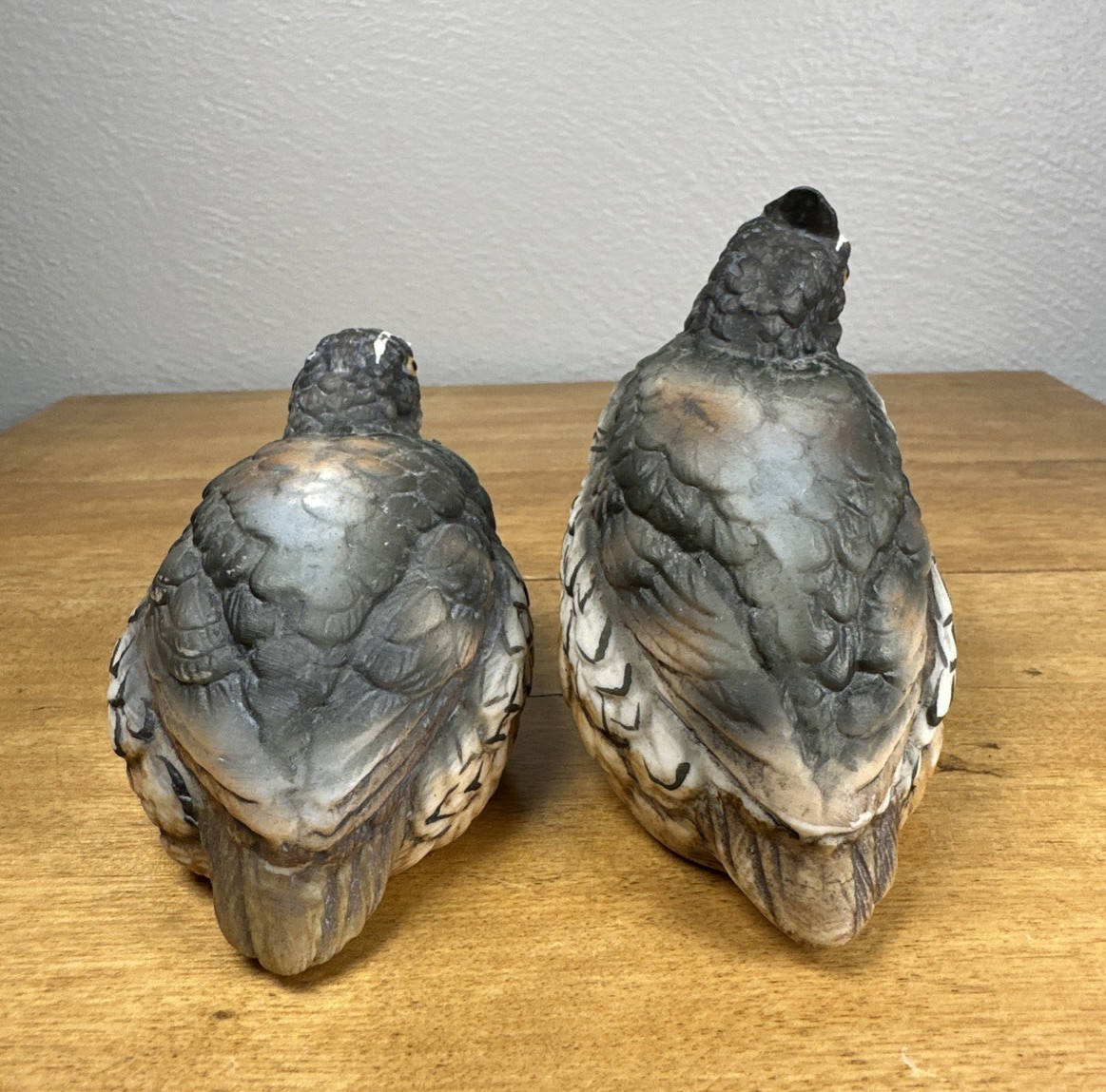 Vintage Ceramic Quail Grouse Set of 2 Made by Horizons (Homco) in Japan, Matte
