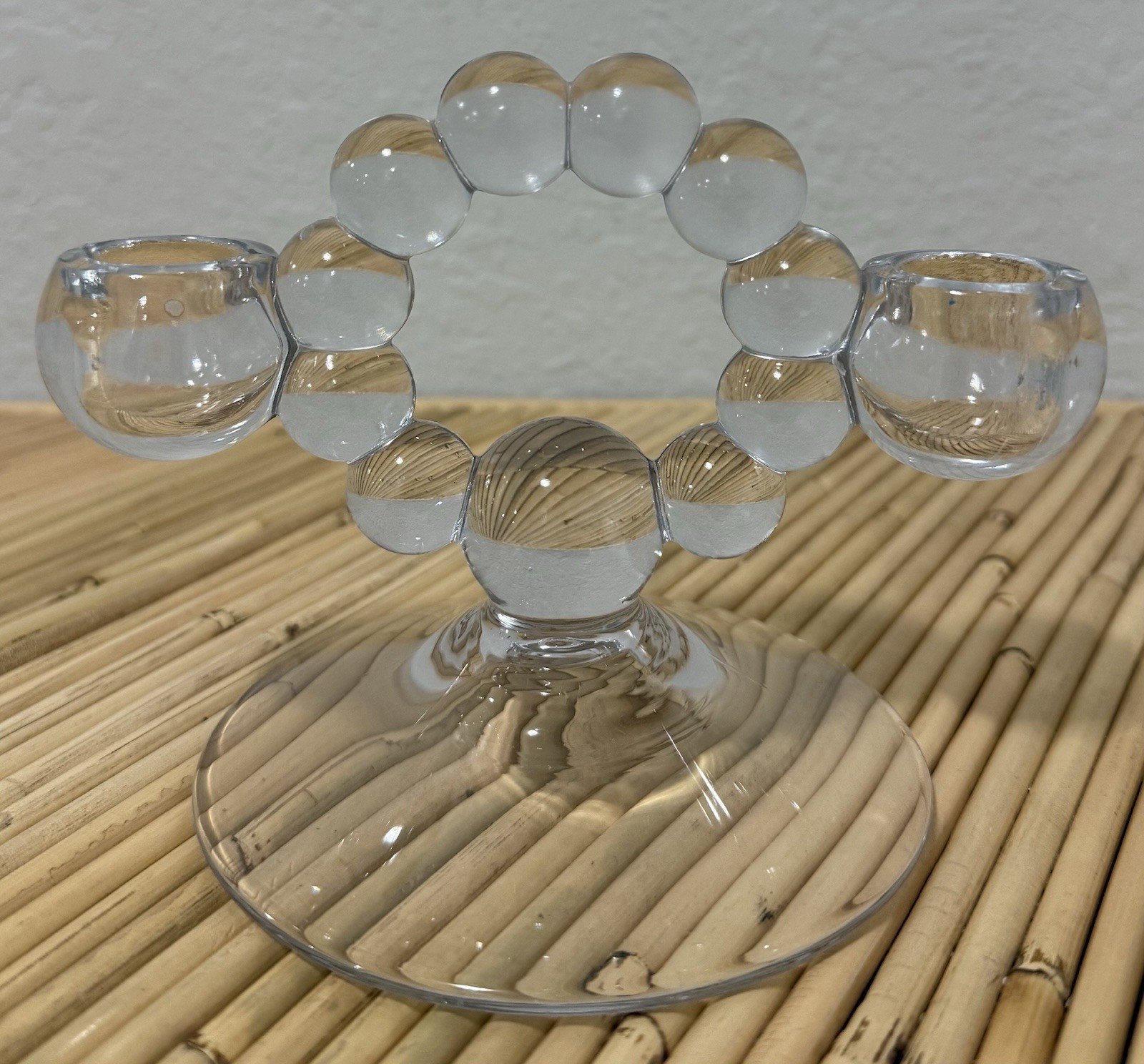 (2) Vtg Imperial Glass Ohio Candlewick Boopie Bubble Double Candlestick Holders