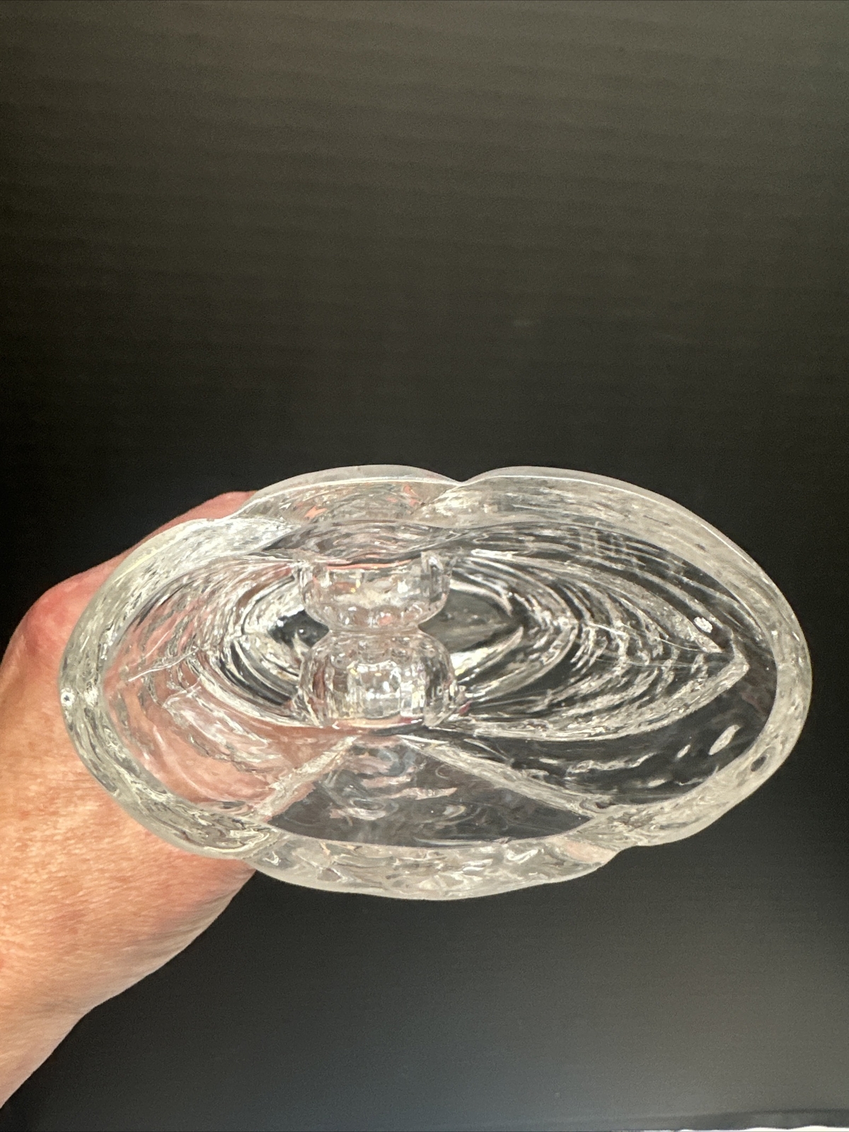 Early Sunburst Vase Rune Strand for Hovmantorp Sweden Scandinavian Crystal Glass