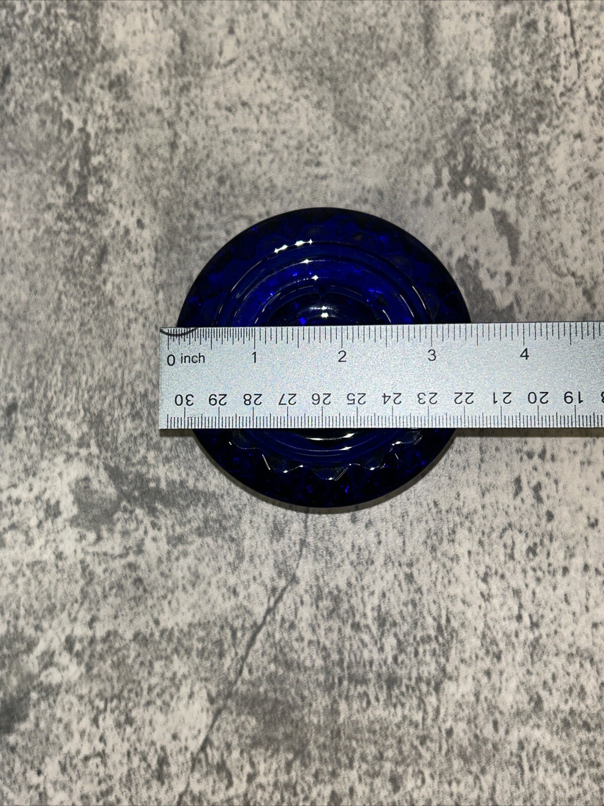 Arcoroc Glass Candlestick Holder Cobalt Sapphire Blue France Vintage