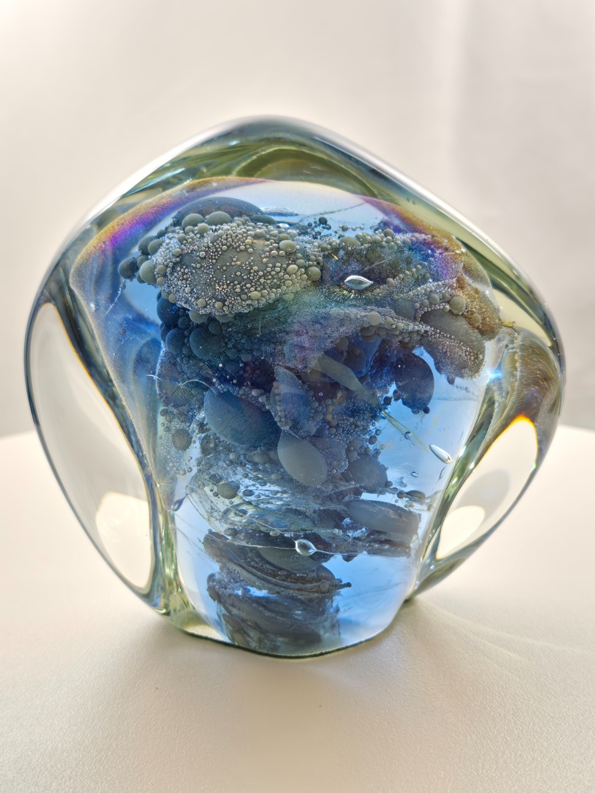 Vintage 1978 Milropa Art Glass Paperweight – Signed “AS 120” Seascape Coral Reef