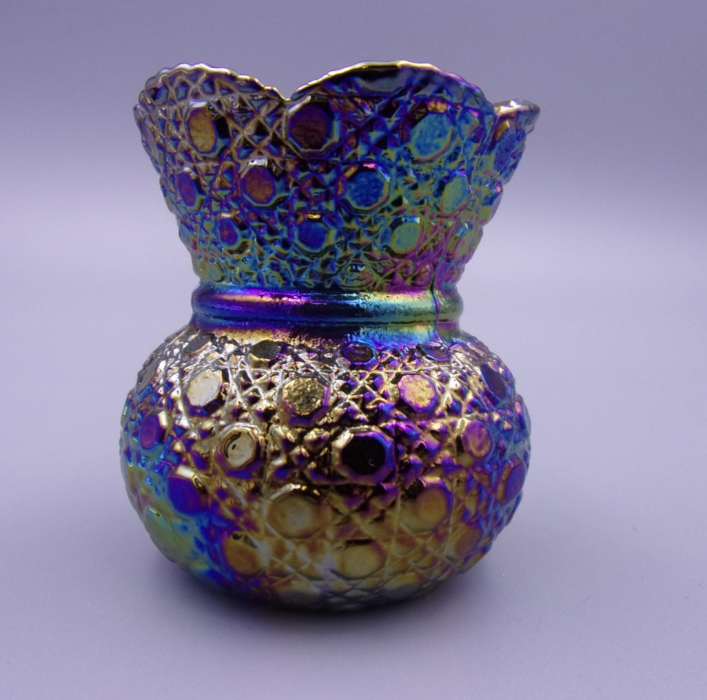 Vintage MOSSER Carnival Glass Daisy and Button Pattern Toothpick Holder