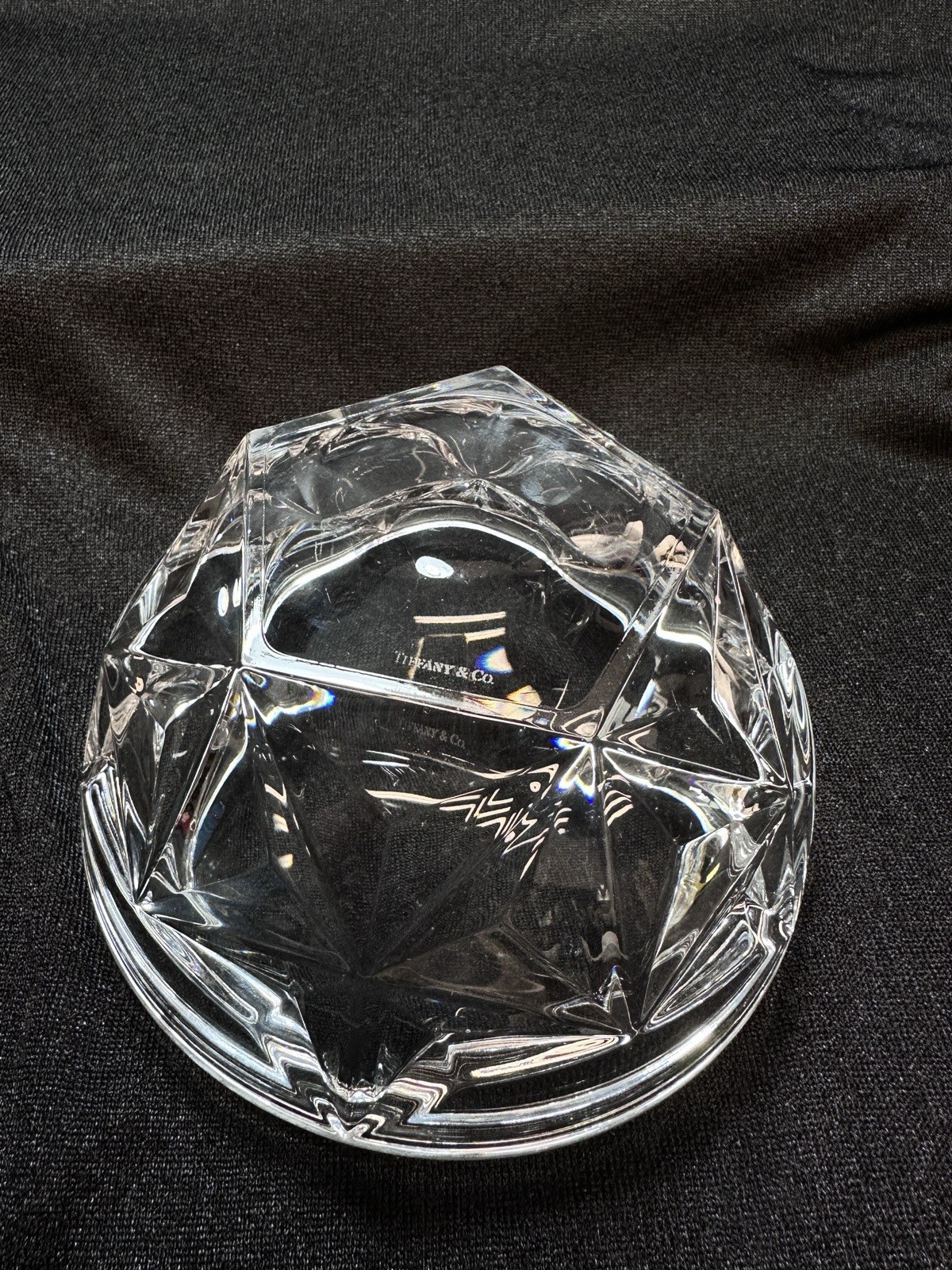 Vntg Shannon Godinger Lead Crystal Glass Basket With Handle