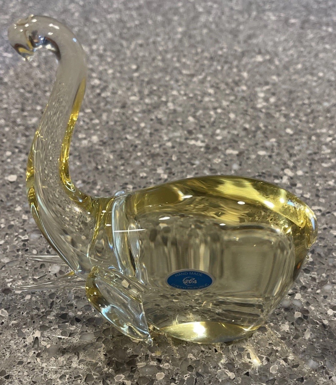 Murano Style Art Glass Elephant Sculpture Made in Czech Republic