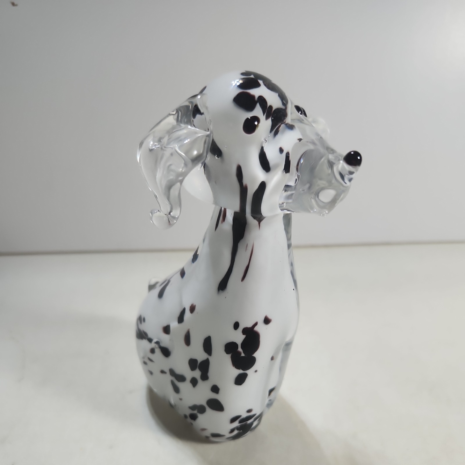 Unbranded Hand Blown Sitting Dalmatian Dog