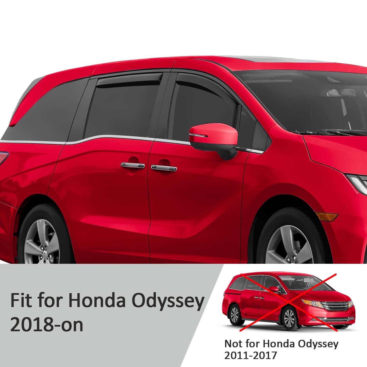 Rain Guards Vent Visors Shade for 2018-2025 Honda Odyssey