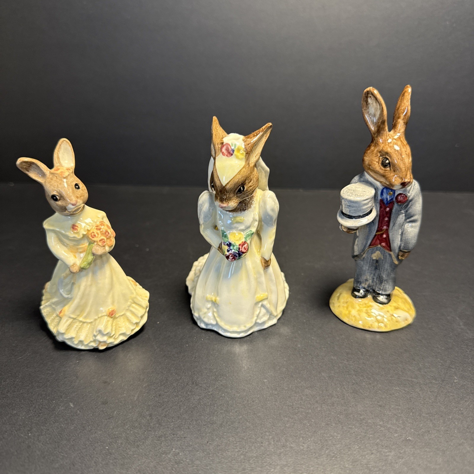 Royal Doulton Bunnykins Bride Groom Bridesmaid Set DB101, DB102 & 173