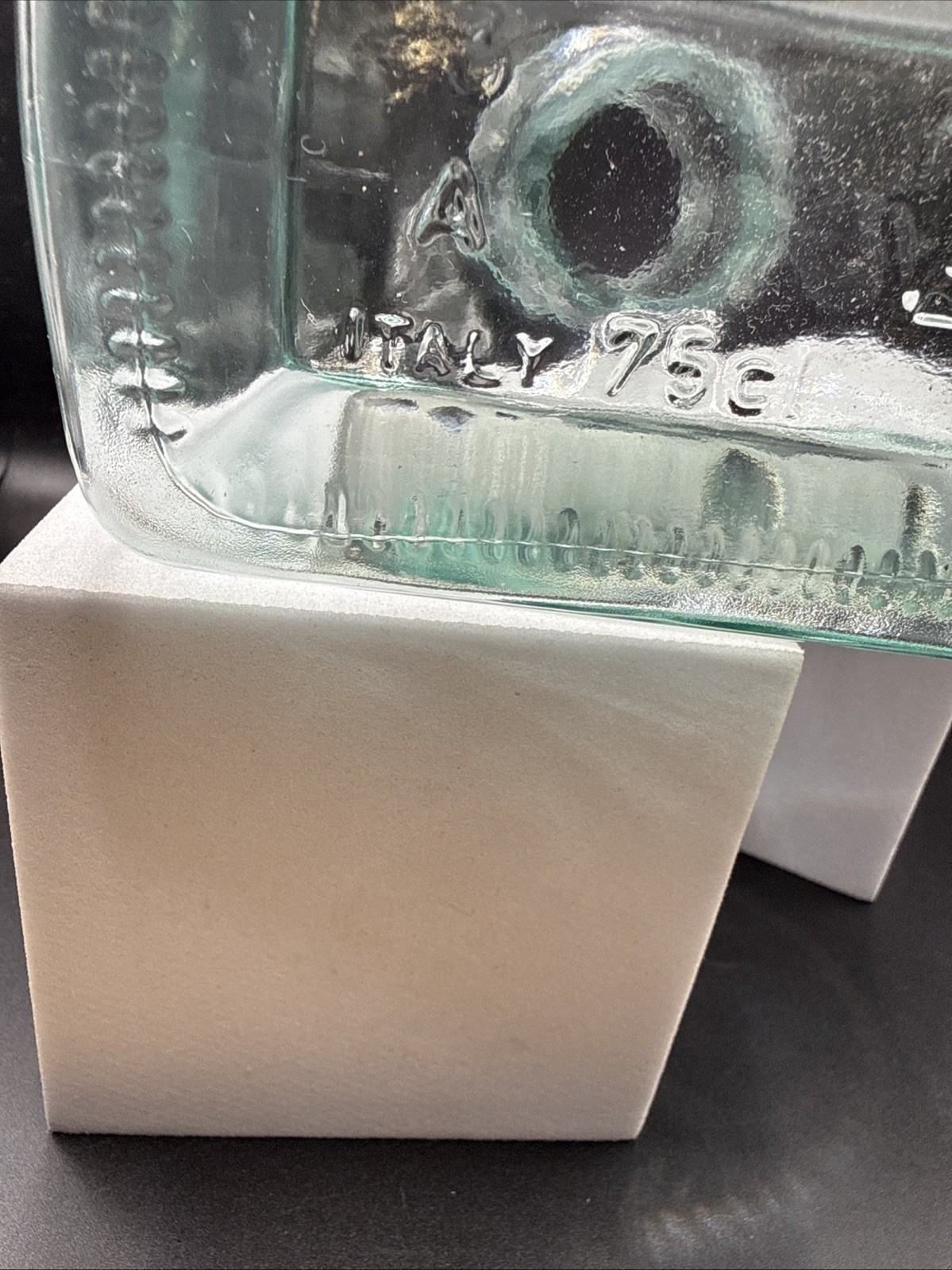 7 Inch Glass Bottle Made Italy Aluminum Appliqué