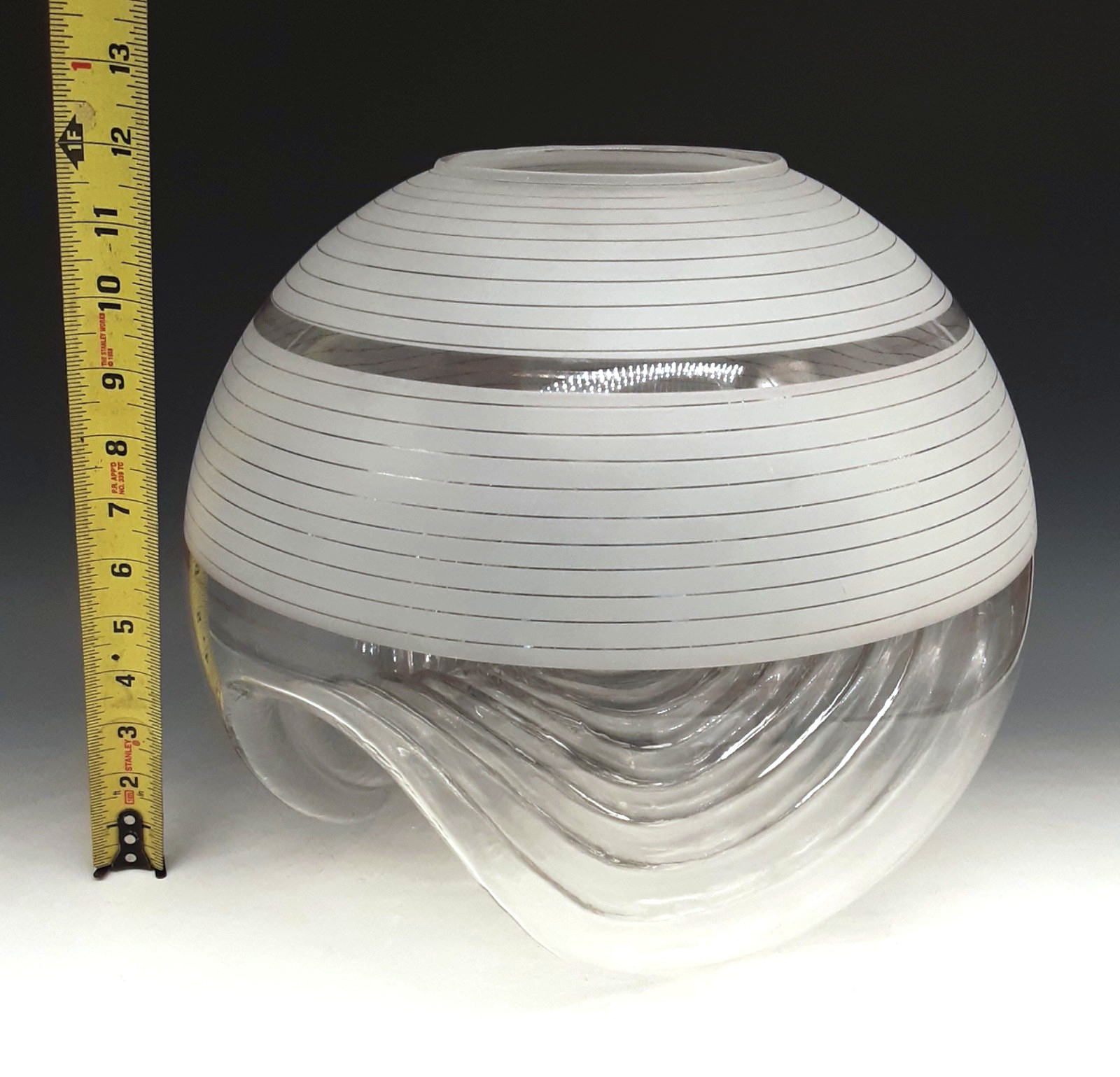 Mid Century MAZZEGA Murano Art Glass HUGE 13.75″ Centerpiece Globe Ball Vase MCM