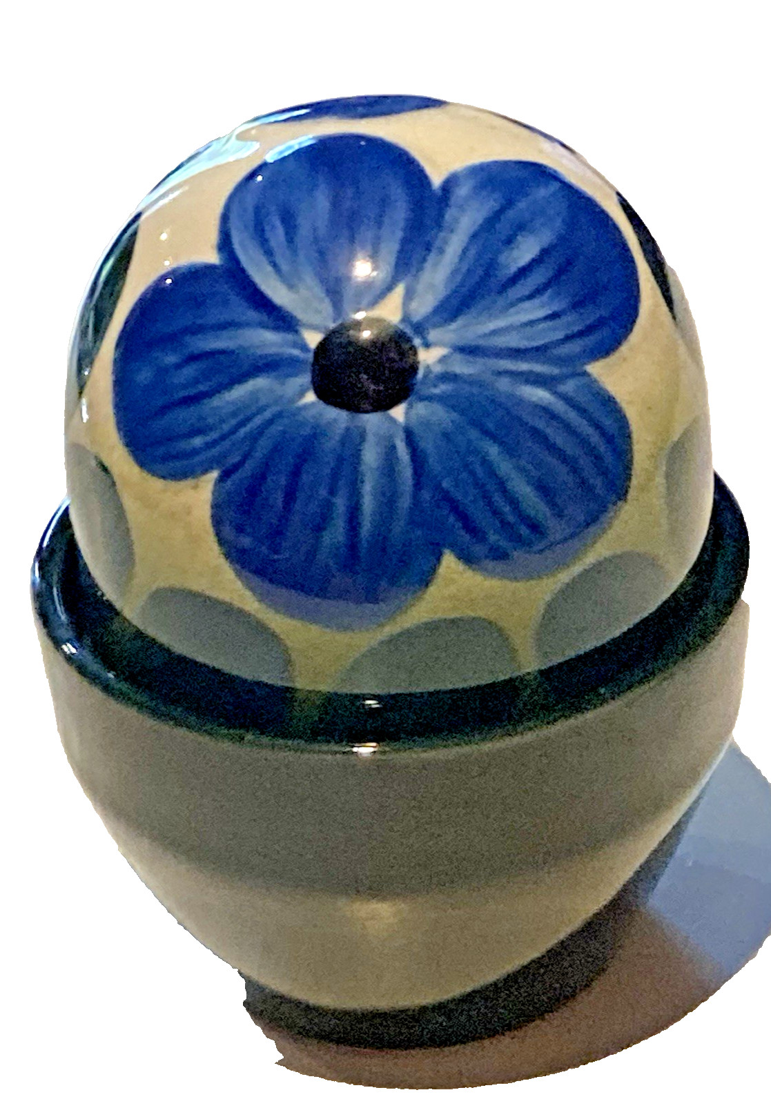 vintage Arabia Finland Helja Liukko-Sundstrom IKIKUKKA blue SaintPaulia jar