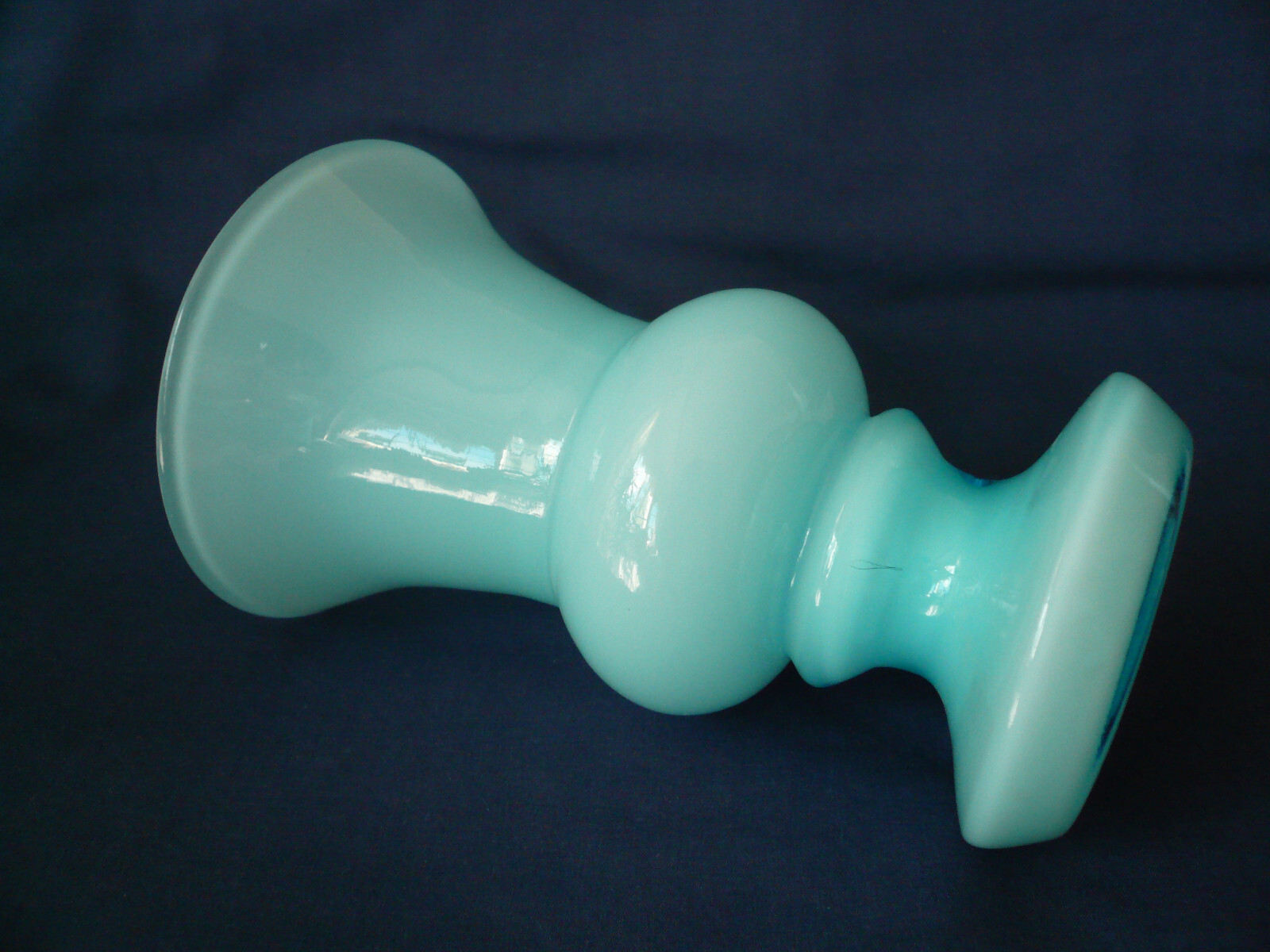 Fenton Art Glass BLUE OVERLAY 6.5in Weil Vase