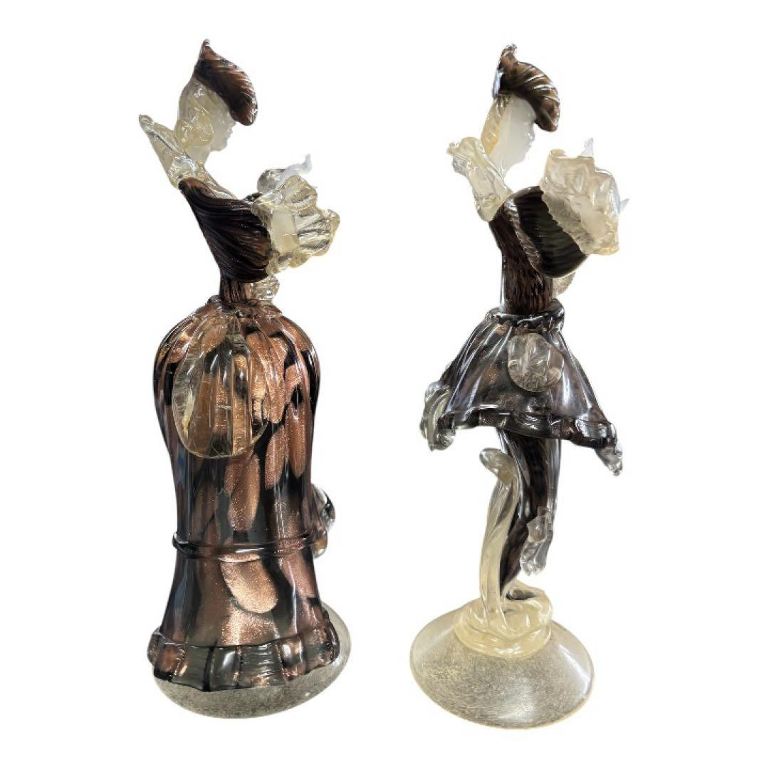 Murano Glass Venetian Art Glass Figurine Couple Pair Italy 33cm