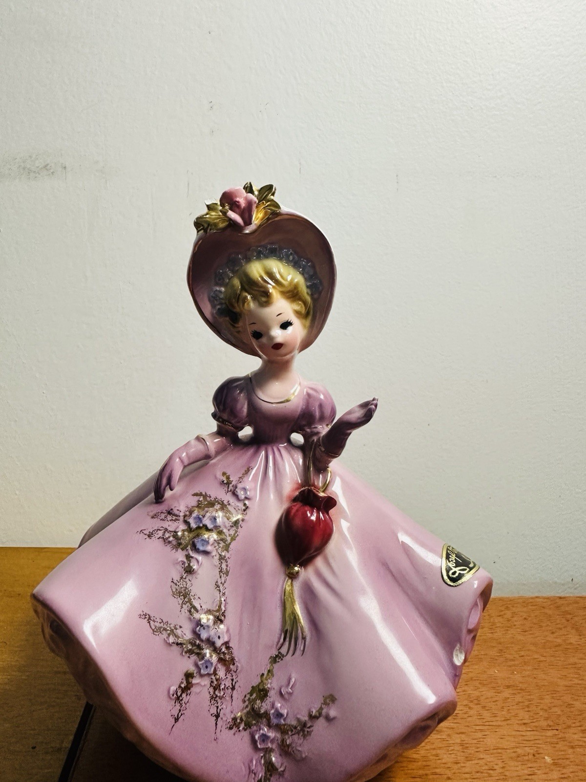 Vintage Josef Originals Lady Figurine Music Box Pink Dress – Not Working