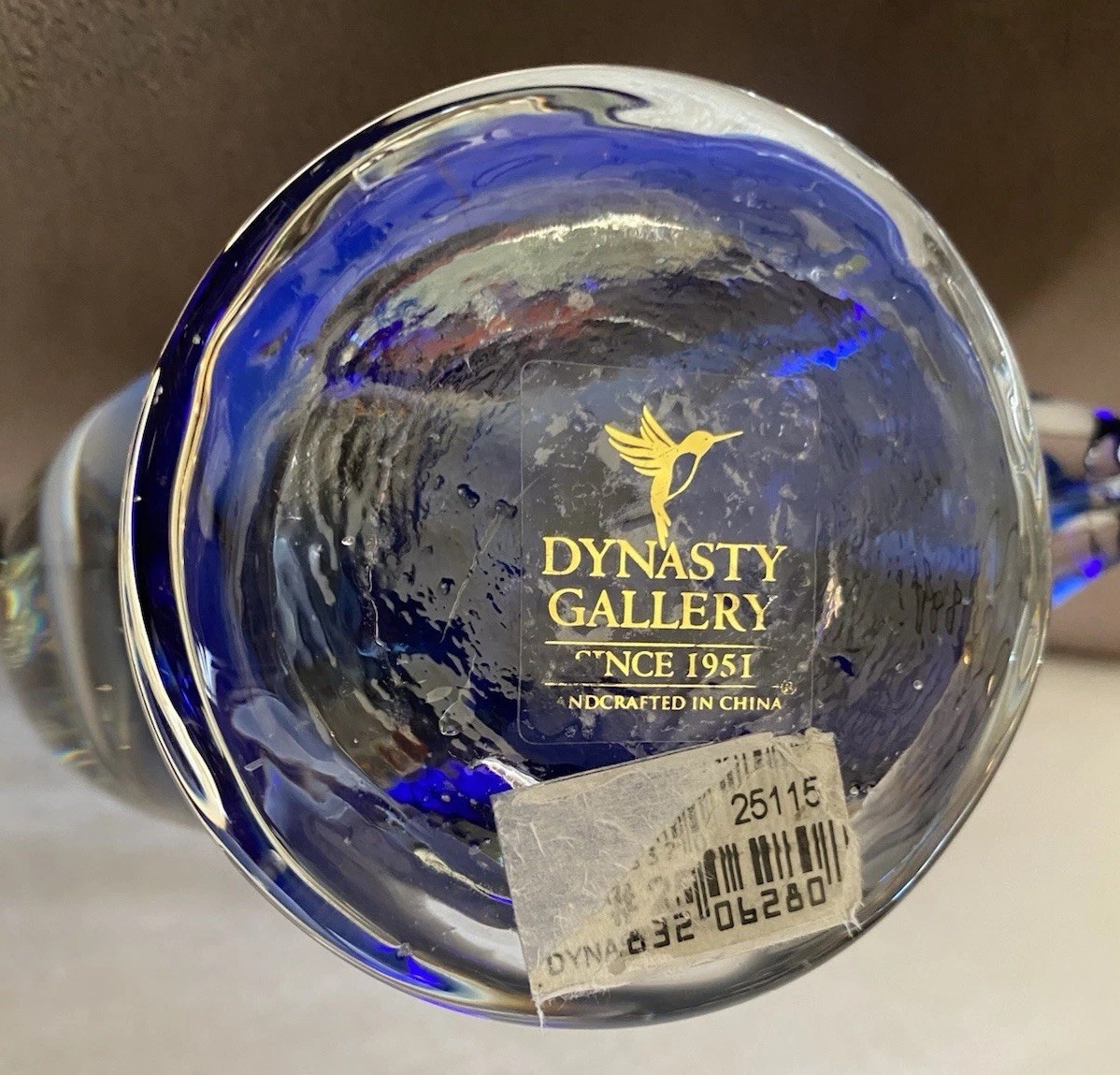 Hand-blown Glass Pelican Figurine Dynasty Gallery China Original Sticker
