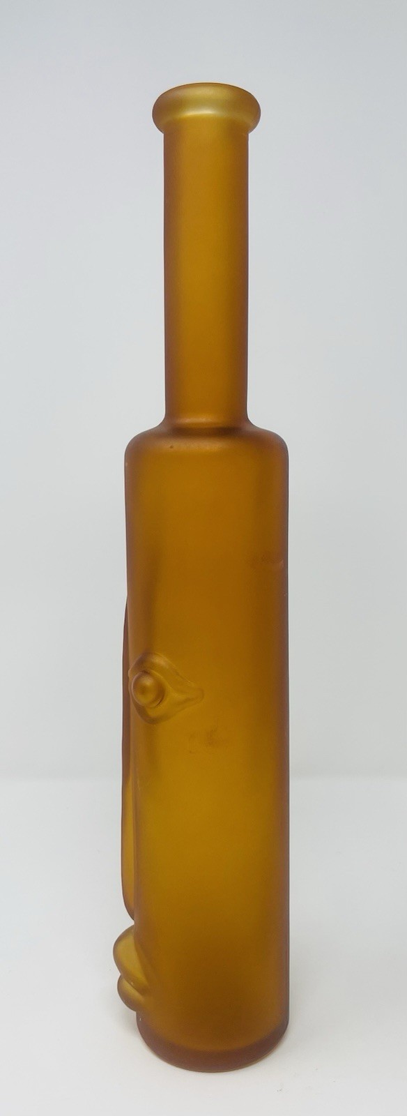 Vintage “Kefla Depose” 14” Frosted Amber Glass Bottle with Face – France