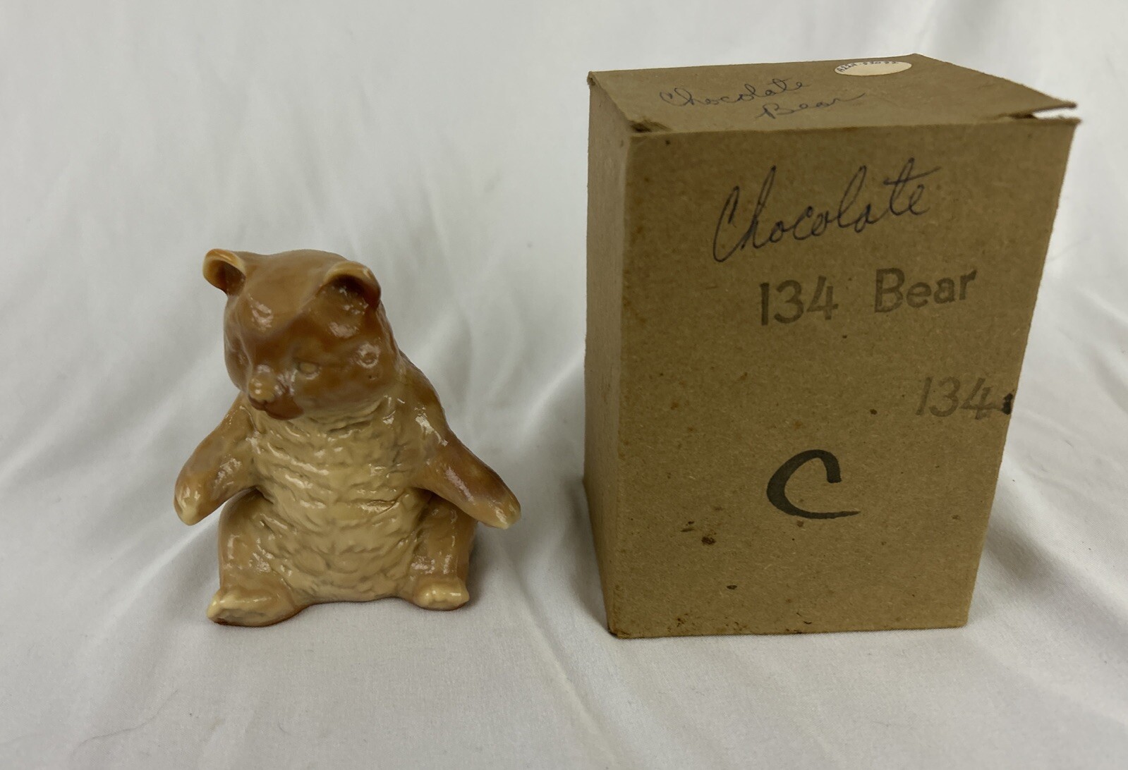 Mosser Art Glass Teddy Bear Paper Weight Chocolate Bear NIB