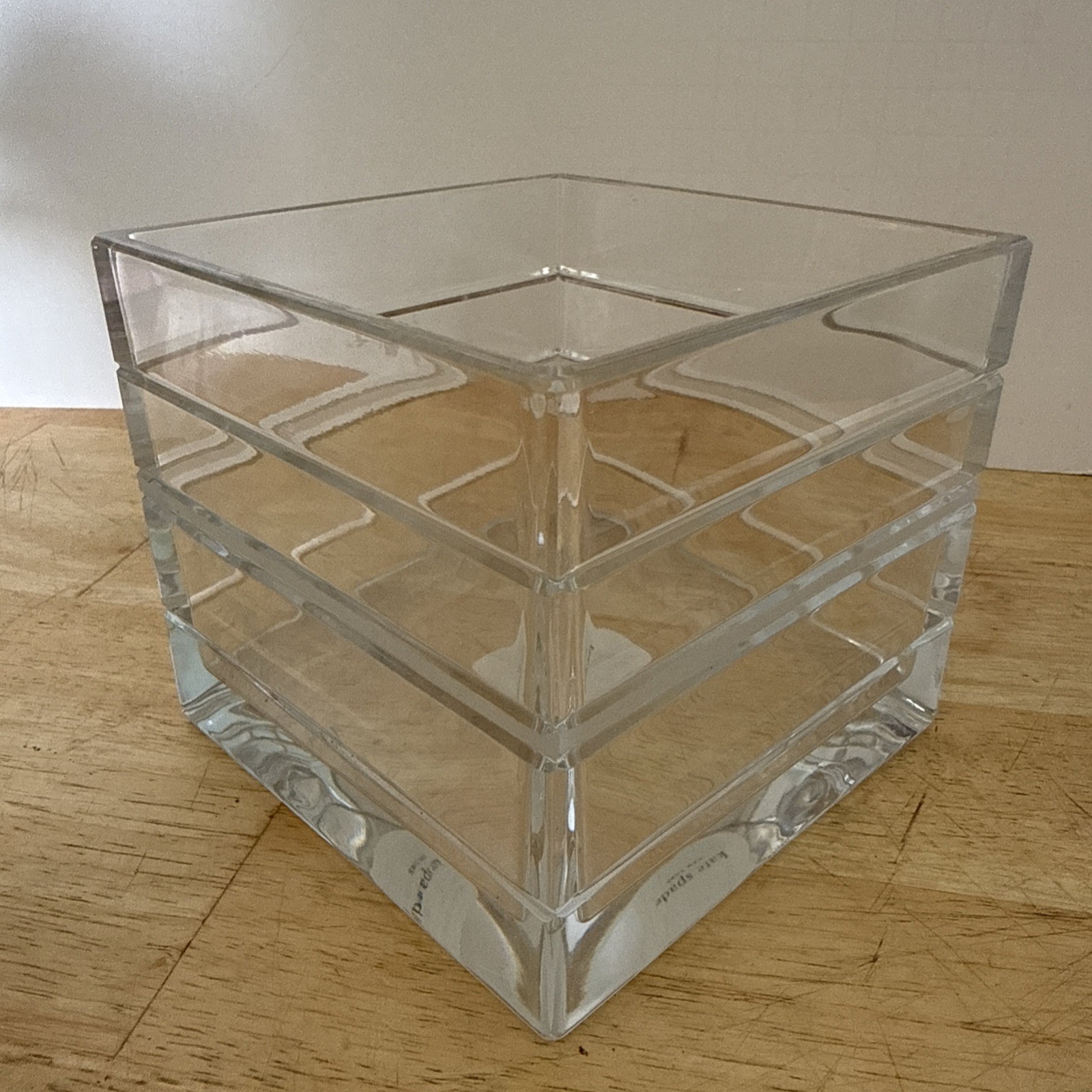 Kate Spade New York Medium Crystal Rutherford Stripe 4” x 4” x 3.5” Vase Square