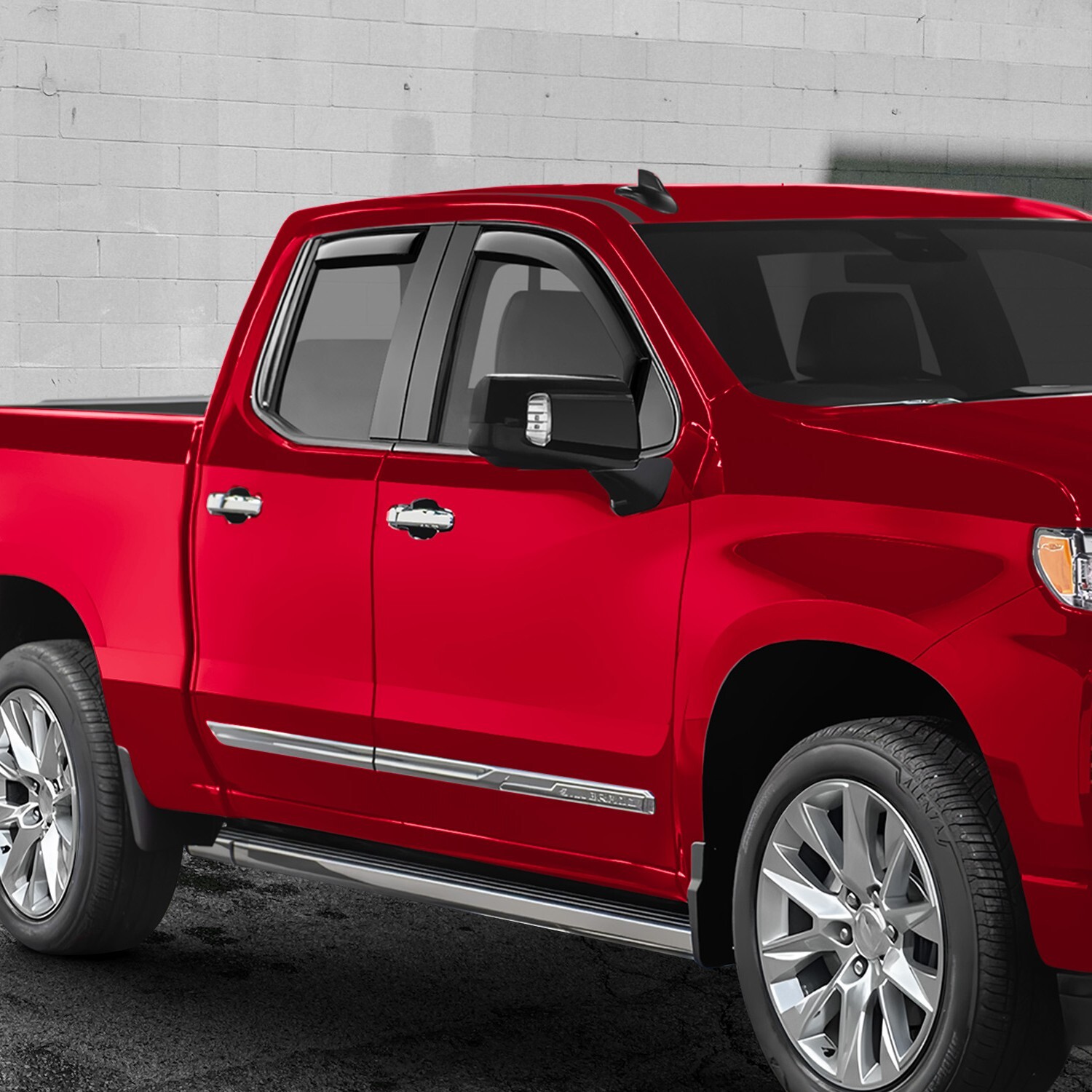Sun Rain Visors Wind Rain Guards for 2019-2025 Chevy Silverado Double Cab