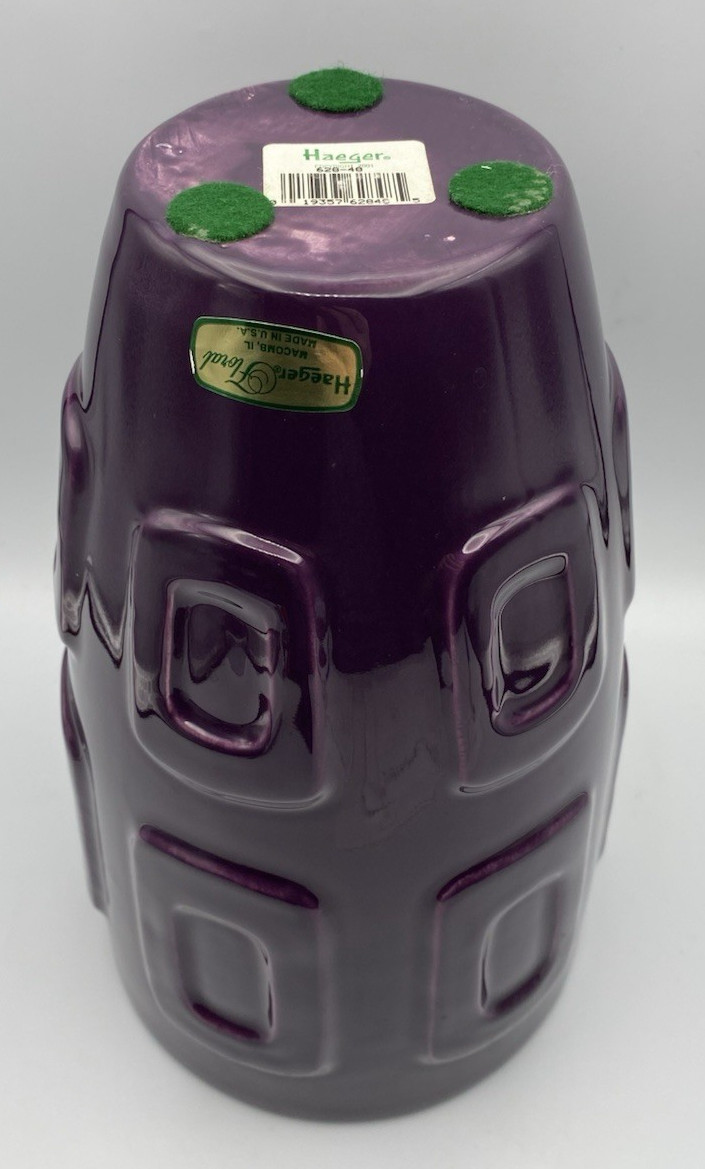 Vintage Haeger Floral Purple Vase 10.5″ Ceramic Pottery 628-48 USA 2001