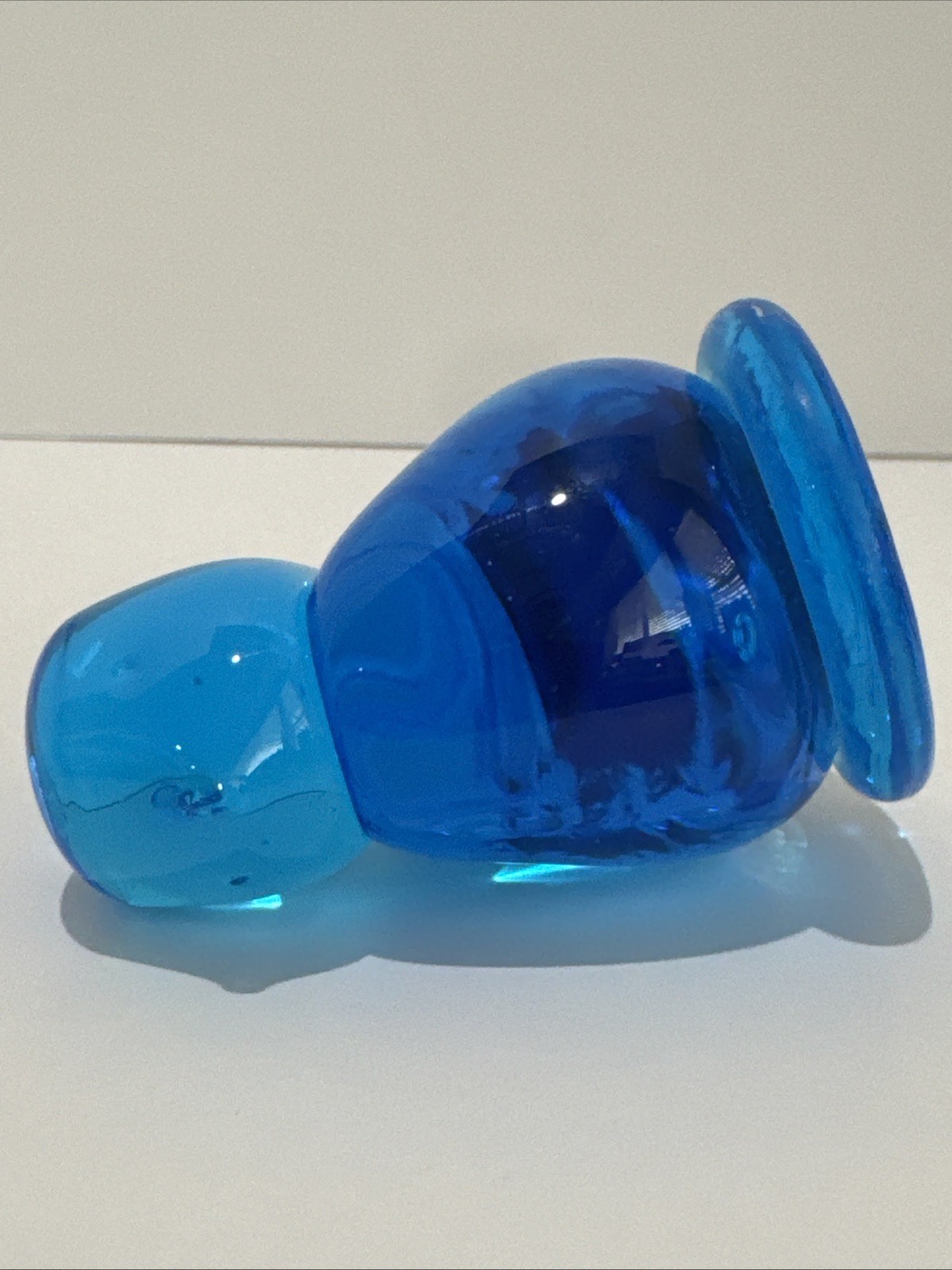 Vintage 1991 Ron Ray Signed Blue Bird of Happiness Art Glass Figurine