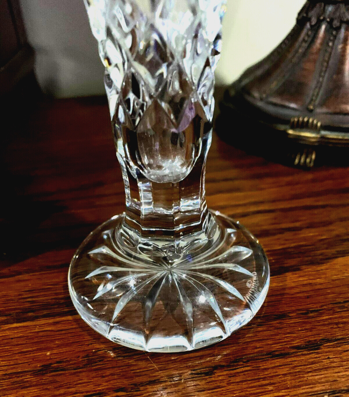 Waterford Happy Birthday / Candle Cuts Footed Vase 6.5″