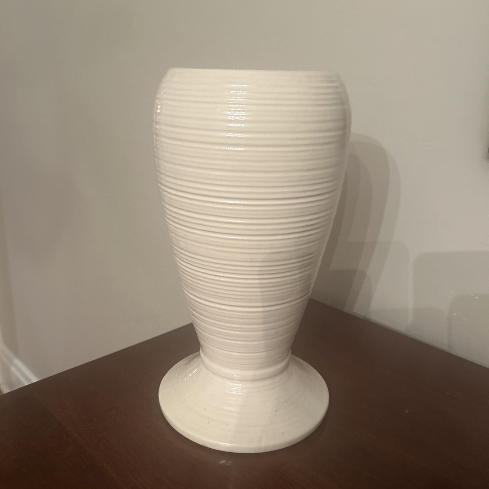 Large Wheel Thrown, 11.5 Inches Vintage Nelson McCoy Pottery Vase, Marked