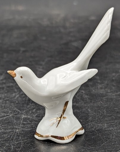 Seagull White Bird Gold Gilt Porcelain Figurine