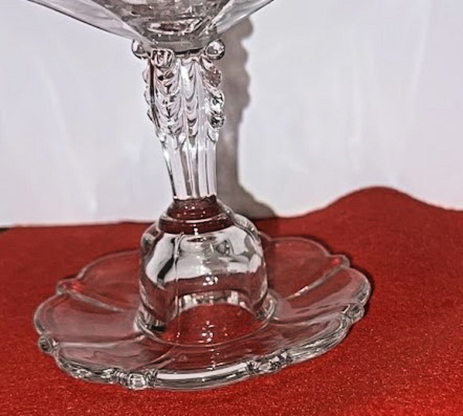 PAIR OF CAMBRIDGE ROSE POINT CANDLESTICK COMPOTES