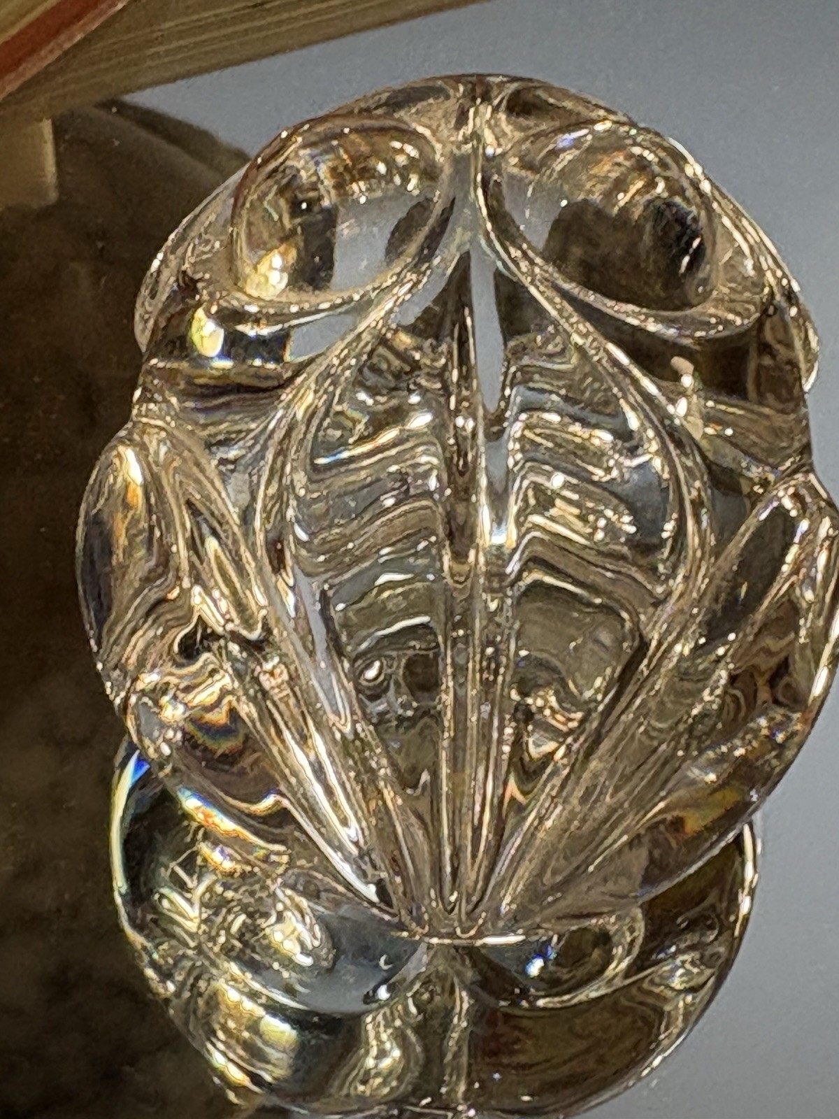 Signed Lloyd Atkins Steuben Crystal Frog Paperweight /Hand Cooler 2.5″
