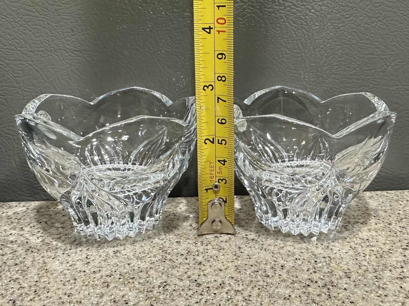 2 NOS Cristal d’ Arques France Ancona Crystal Glass Votive Taper Candle Holders