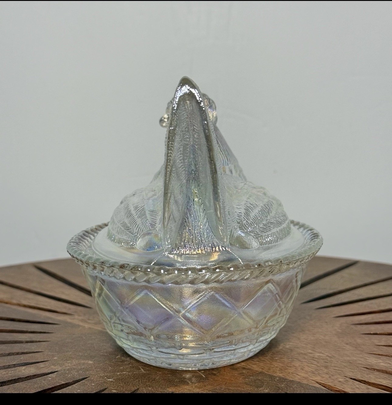 Rosso Westmoreland Crystal Clear Glass Carnival Hen On Nest Carnival Glass Bowl