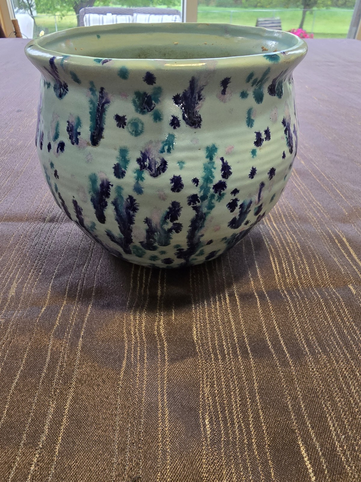 ^^^^^Amanda Carter****** 1776******* Blue ceramic pot/planter