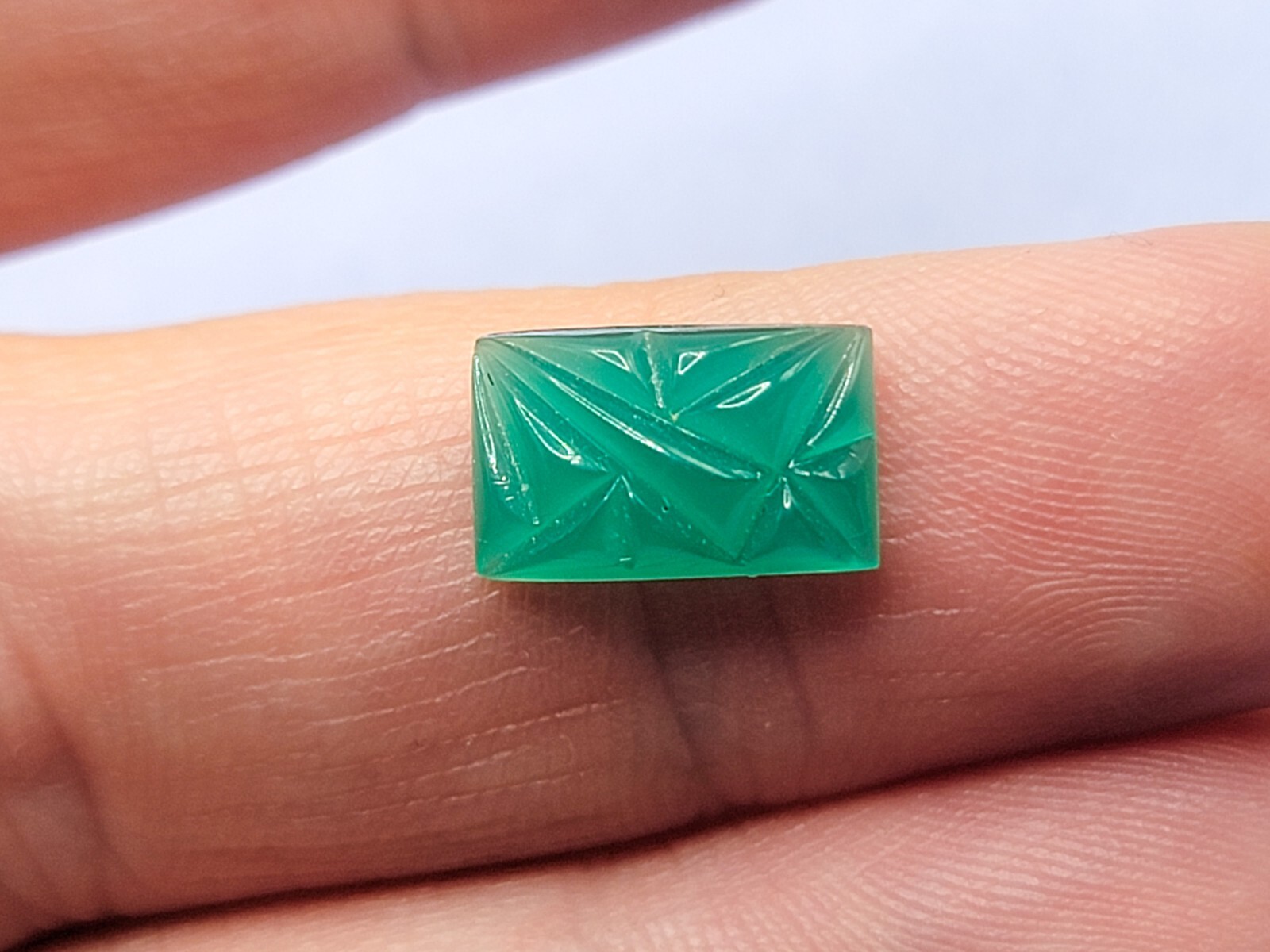 Art Deco Uranium Glass Cabochon 1930s Green Vintage Czech Pressed Glass 12x7mm