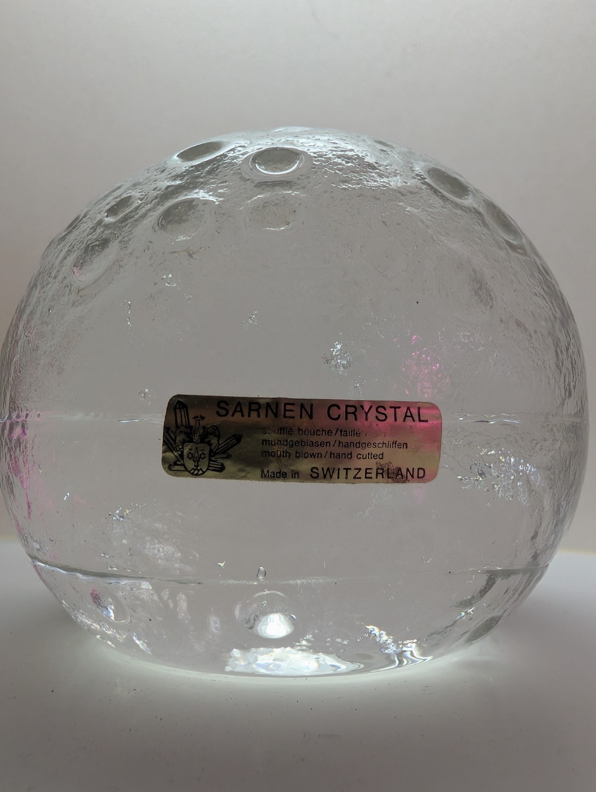 Sarnen Lead Crystal Moon Star Paperweight 3.5 Inch Tall