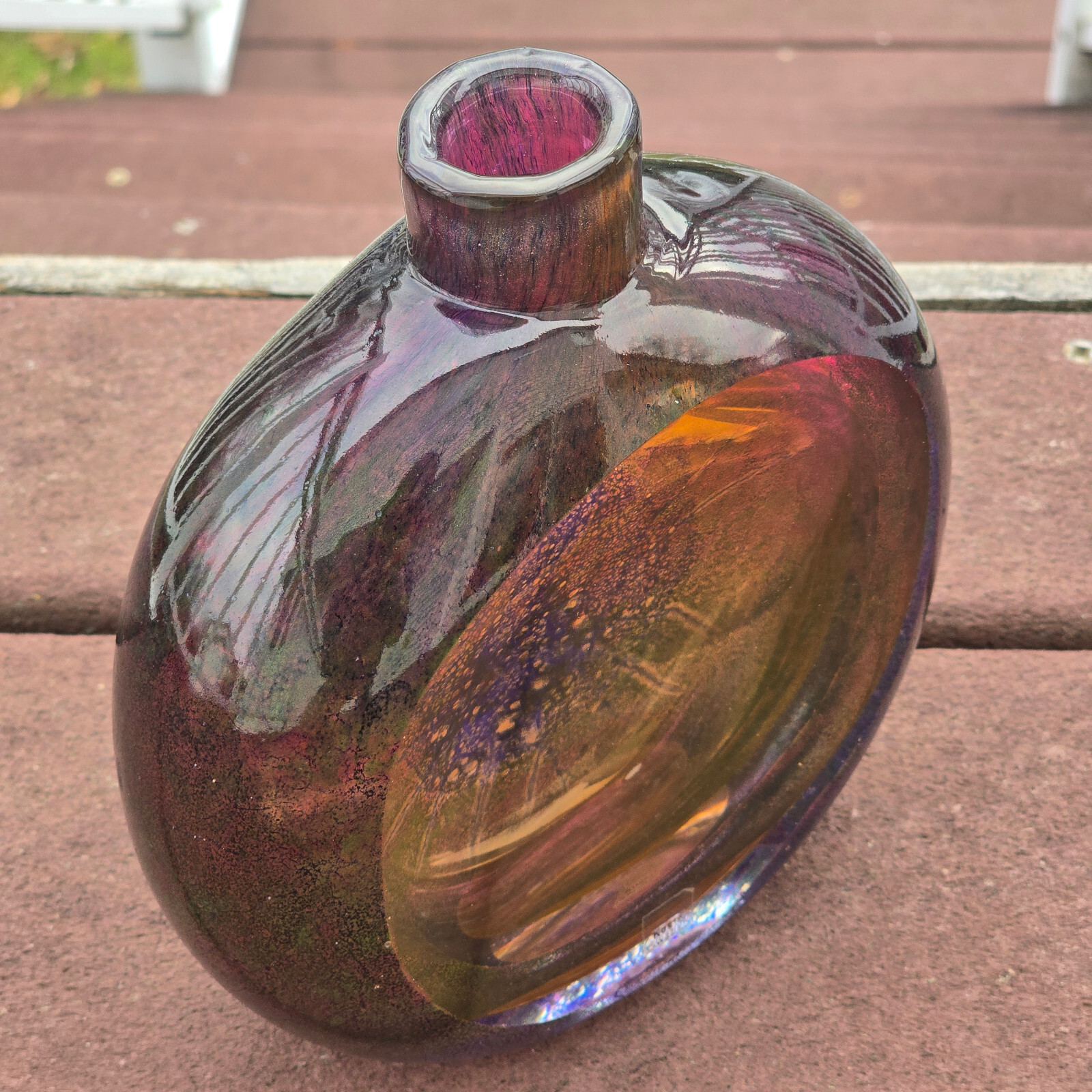 Kosta Boda Signed Goran Warff 1970-1972 BBK Acid Etched Vase 47267 7.5″ Tall
