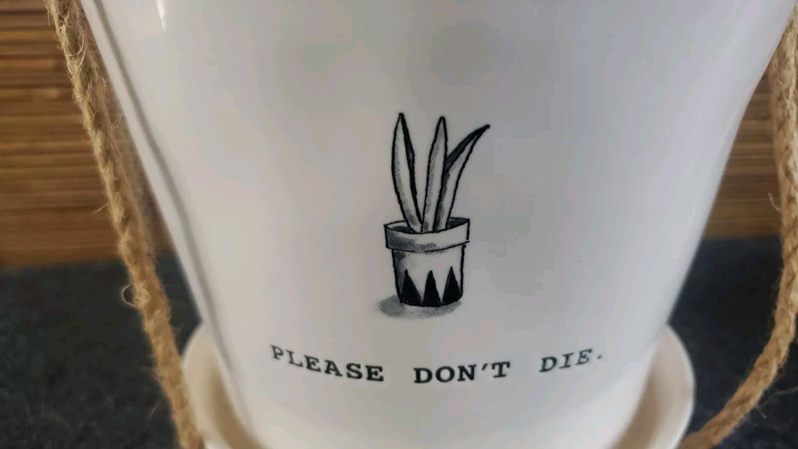 Rae Dunn Flower Pot Planter Please Don’t Die Kinda Rare Sought After