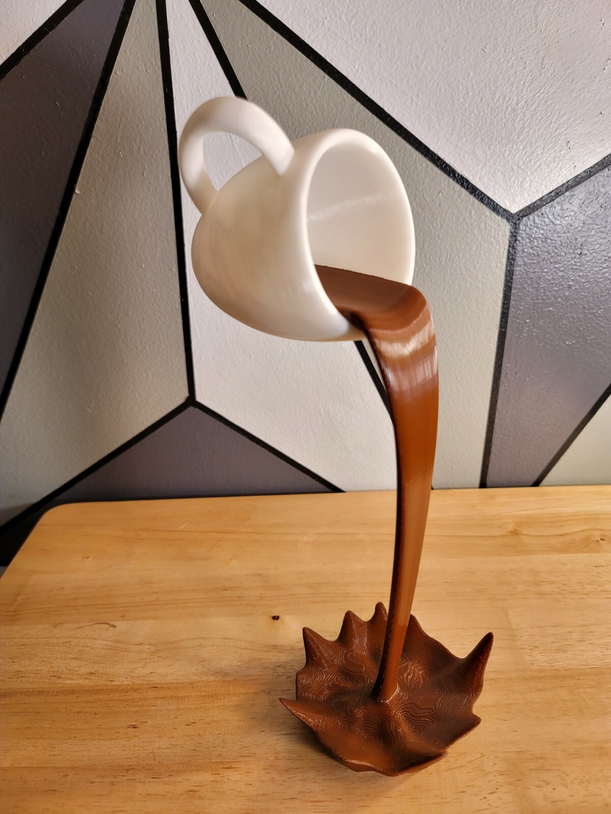 XL Floating coffee cup art sculpture | home decor kitchen decorations mug Tea