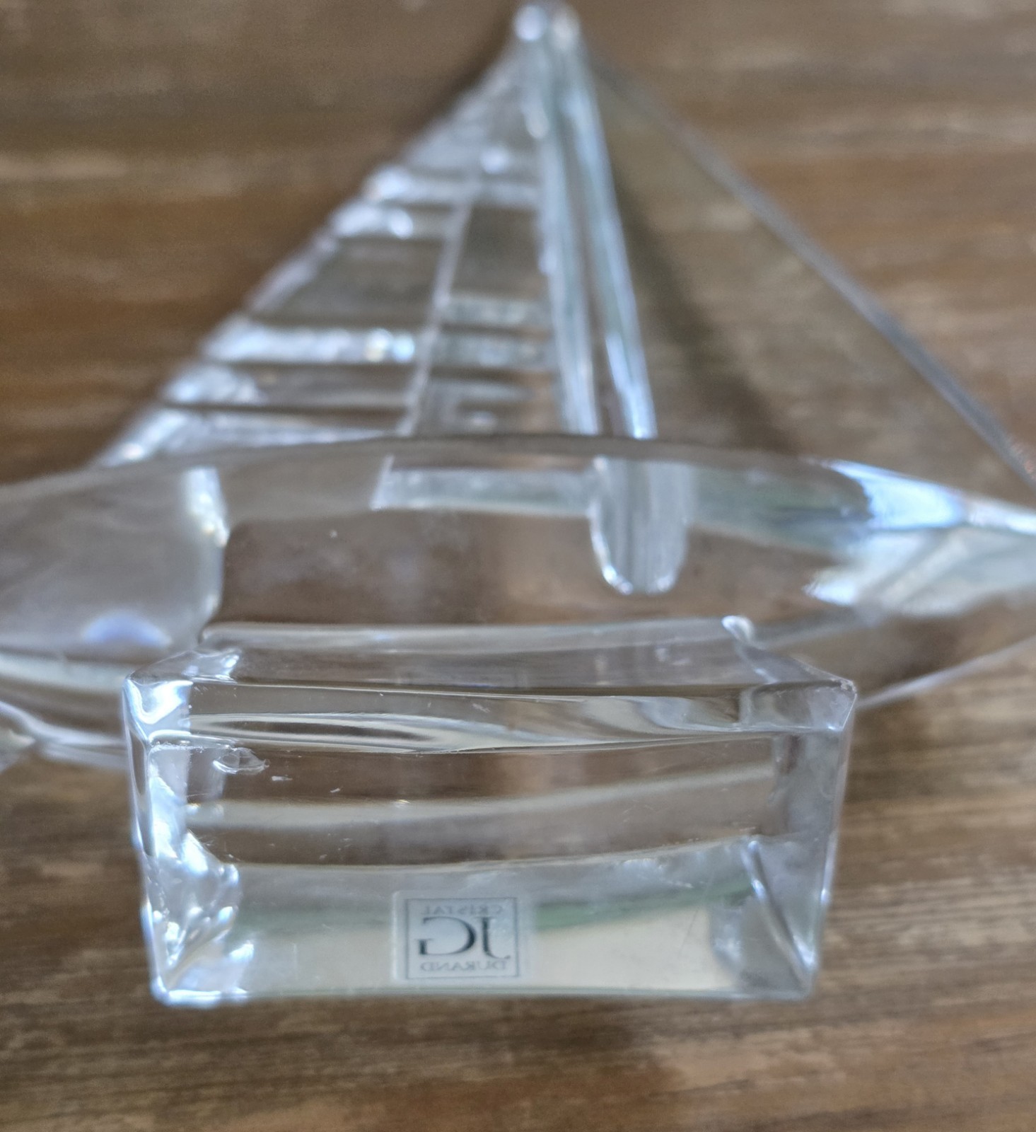 JG Durand Crystal Glass Sailboat Nautical Maritime Home Decor 8.5″
