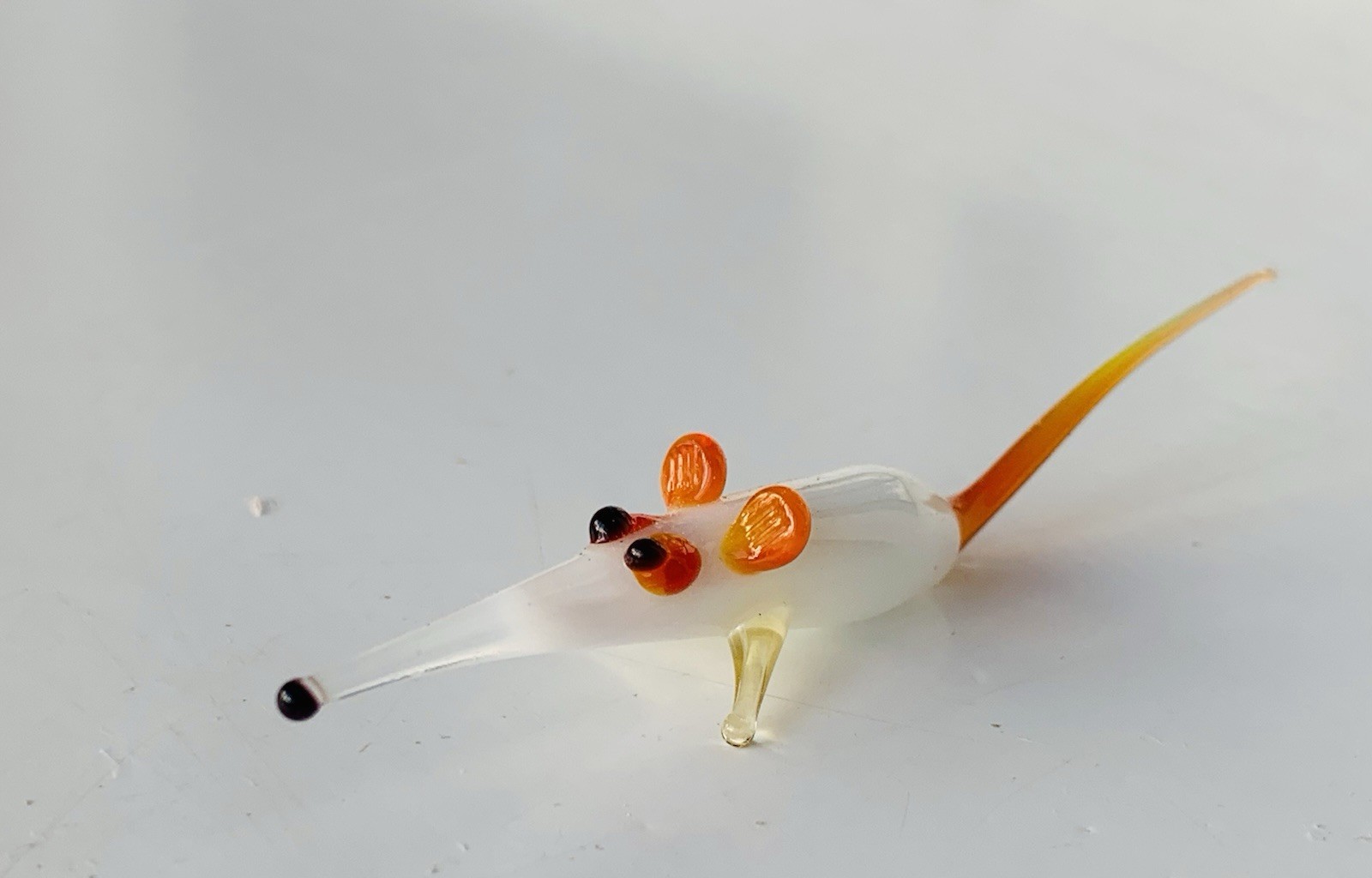 MOUSE~Collectible Hand Blown Art Glass Figurine~Handmade Tiny Animal~UNIQUE