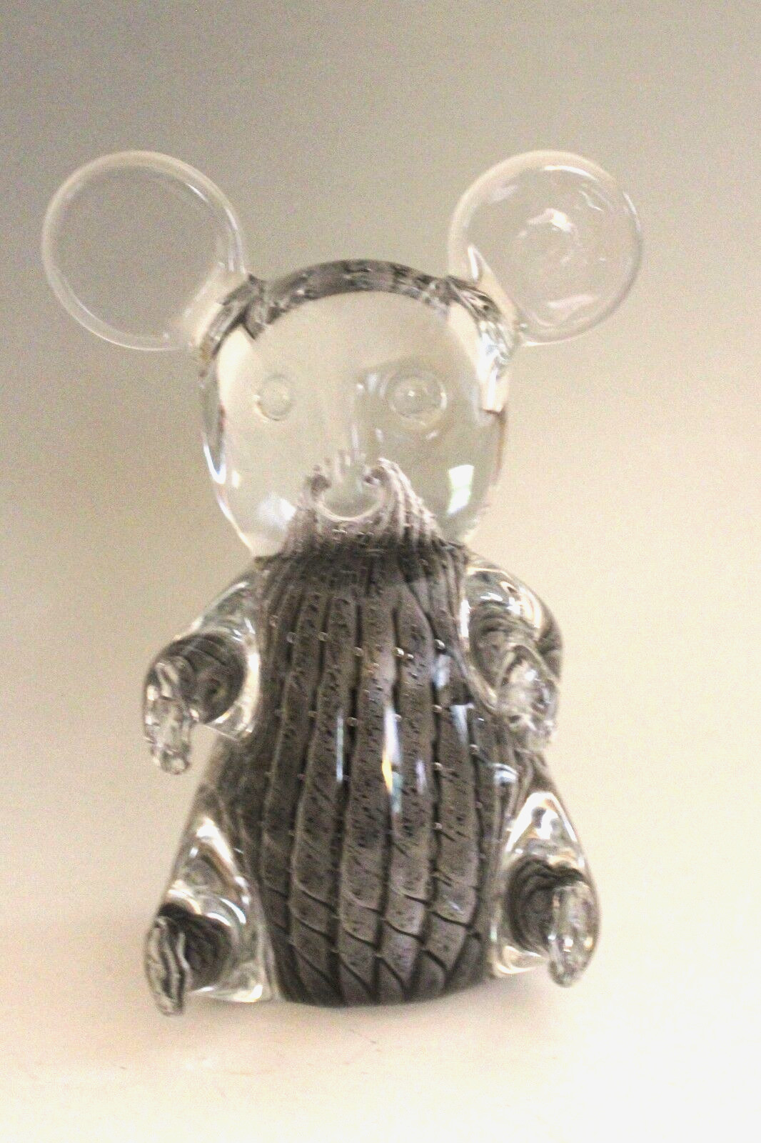 FM Konstglas Ronneby Sweden Art Glass Koala Bear Figurine Gray Clear