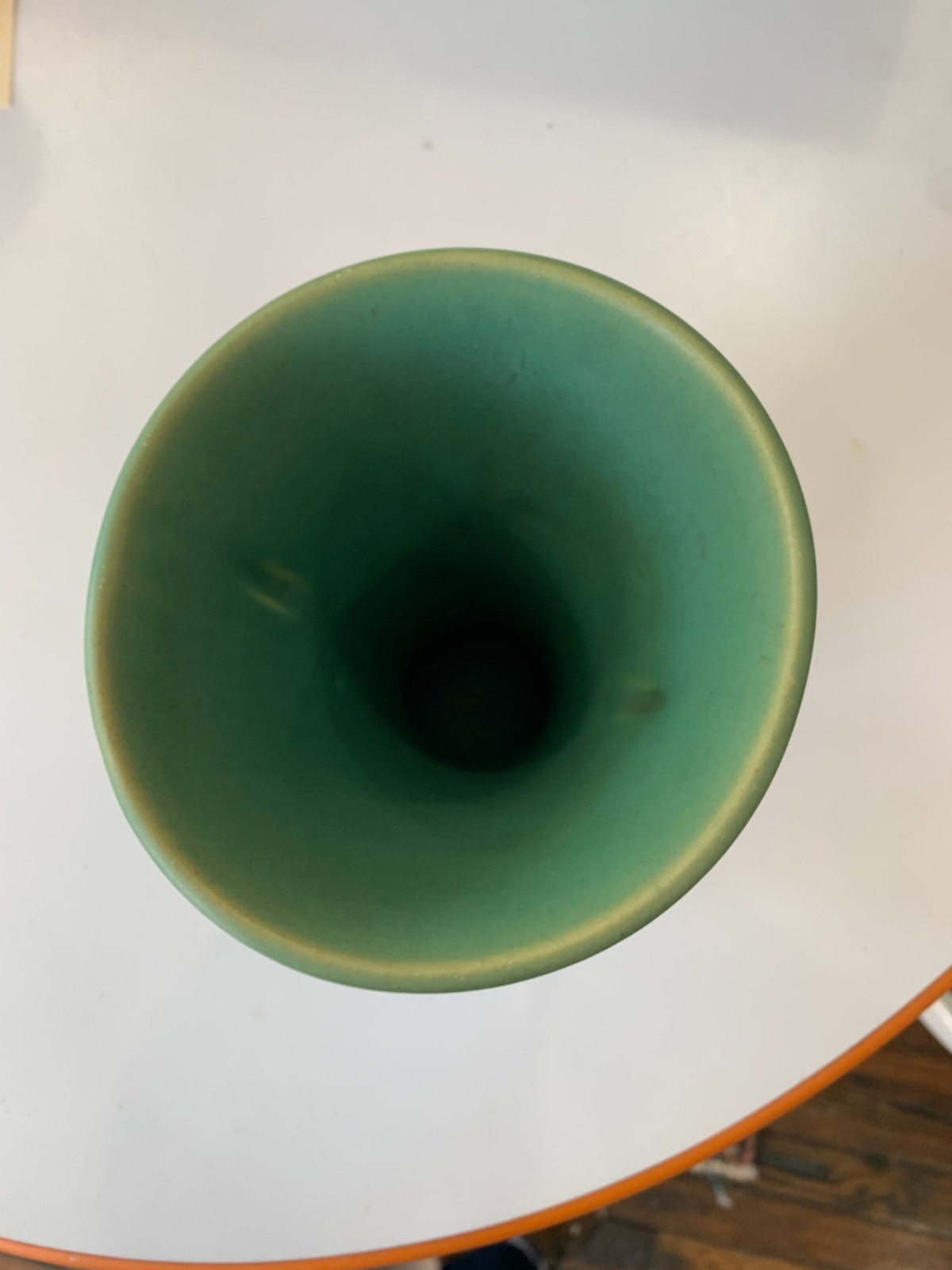 Camark Pottery Double Handle Vase Lovely Matte Green Drip Glaze Arts & Crafts