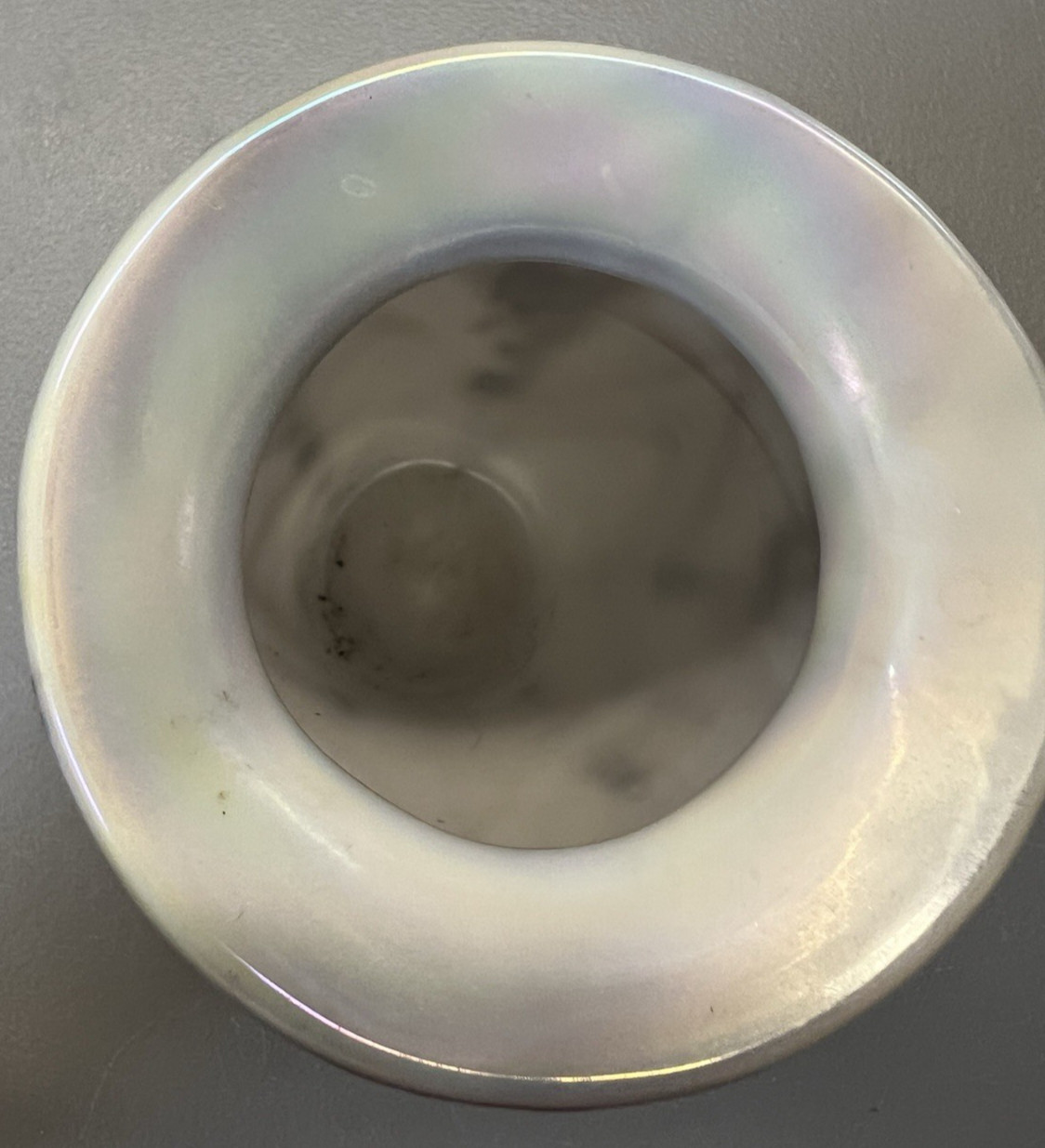 Vintage Gibson Glass Mother of Pearl Opalescent Blown Vase